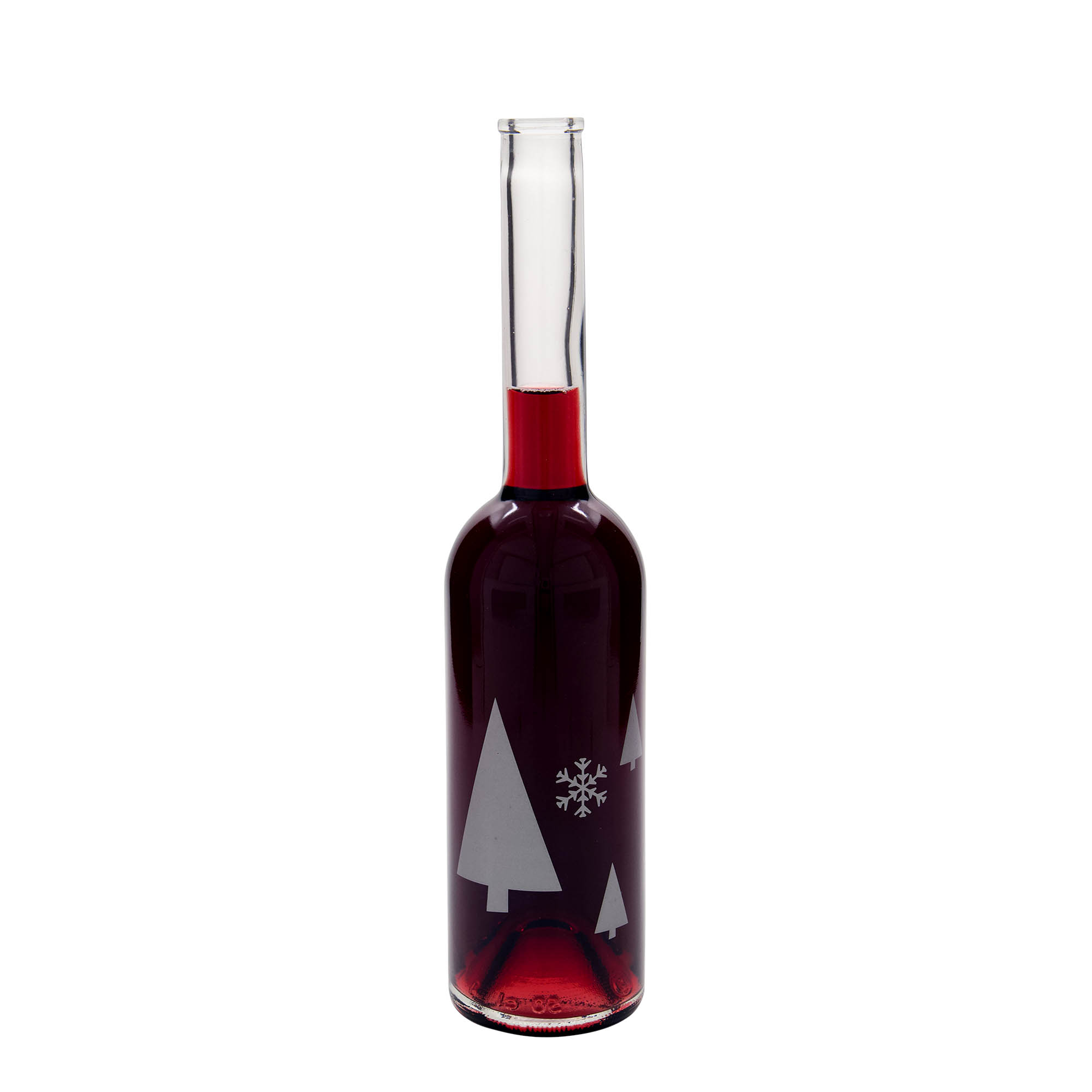500 ml lasipullo 'Opera', kuvio: lumihiutaleet, suuaukko: korkki