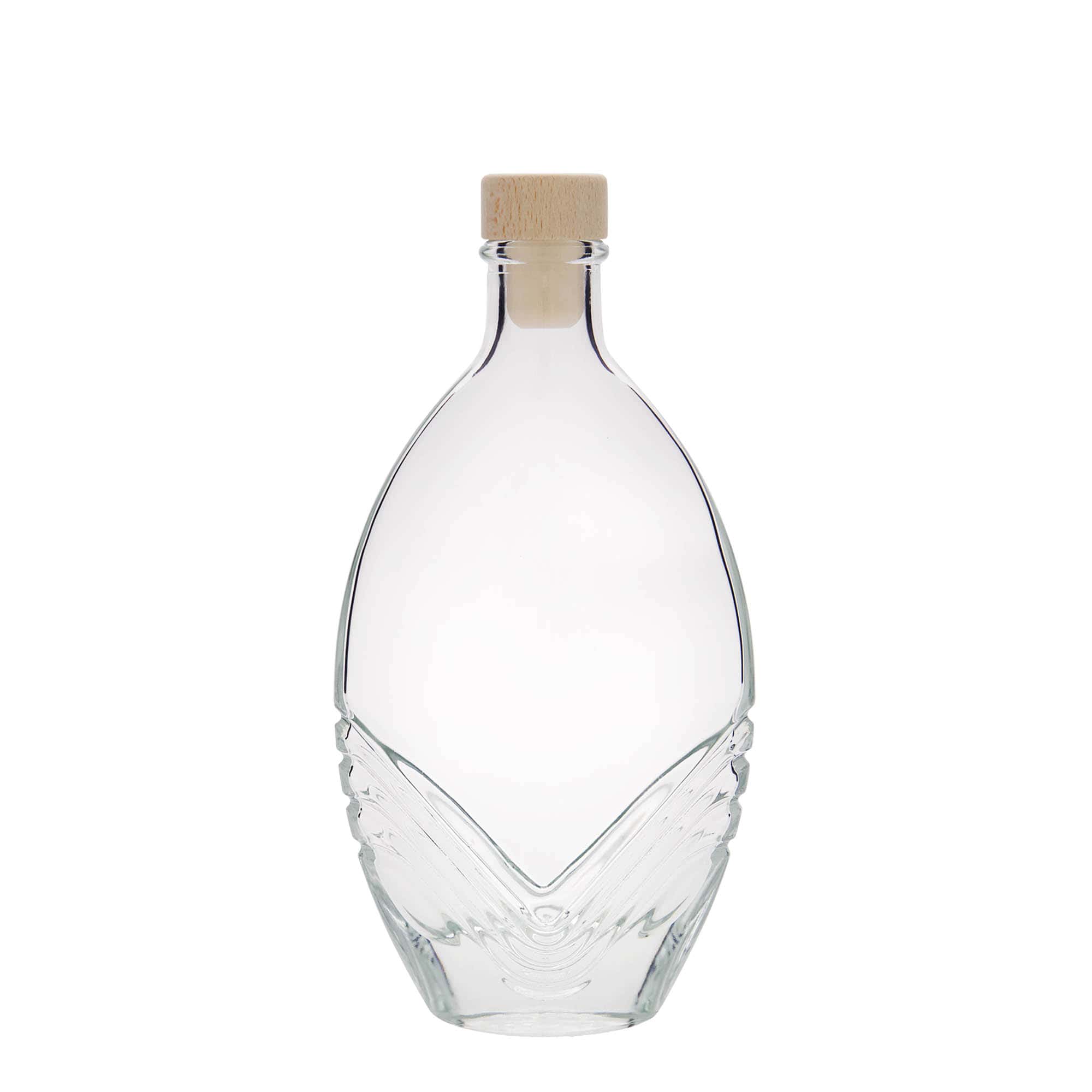 200 ml lasipullo 'Florence', soikea, suu: korkki