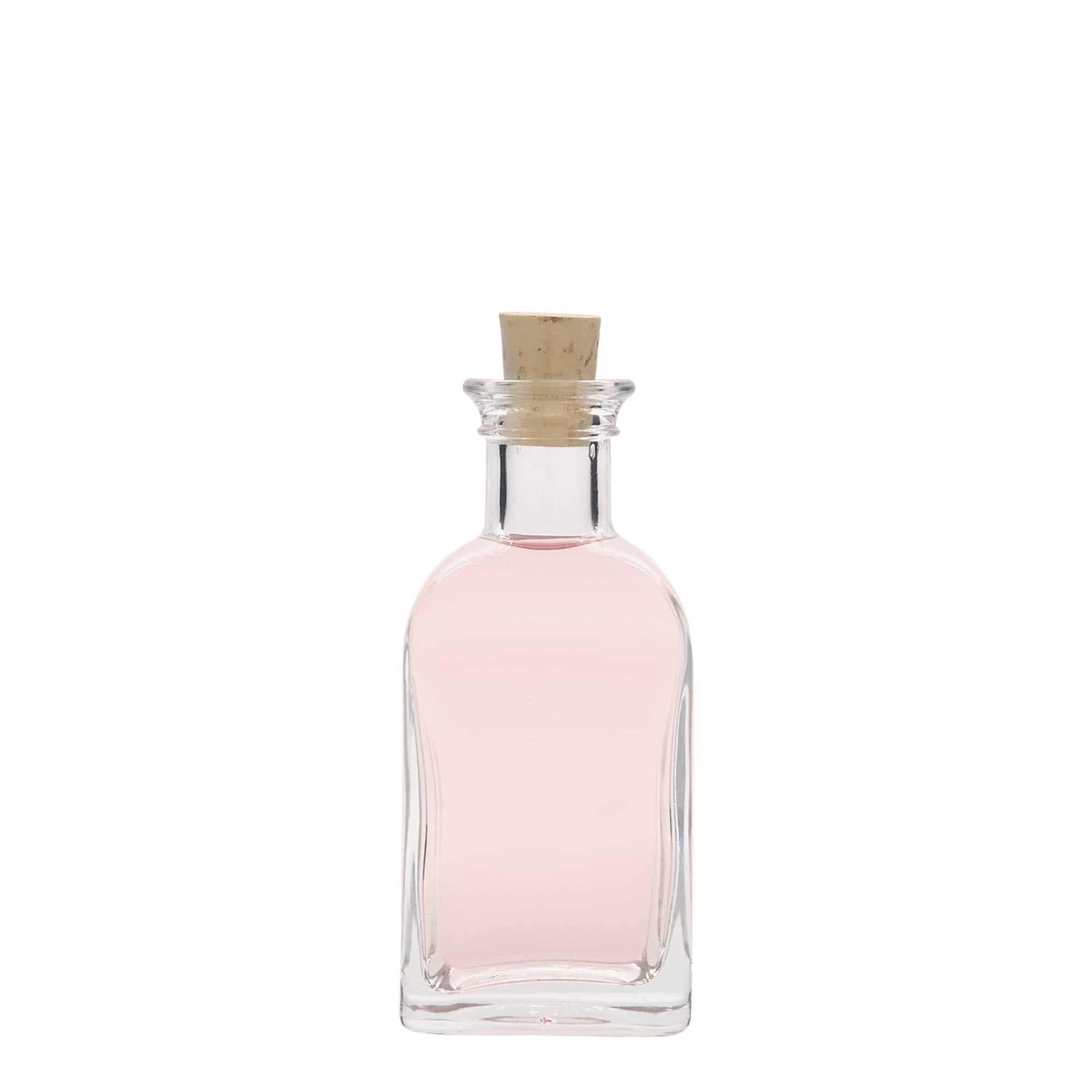 100 ml apteekkarin lasipullo Carré, neliö, suu: korkki
