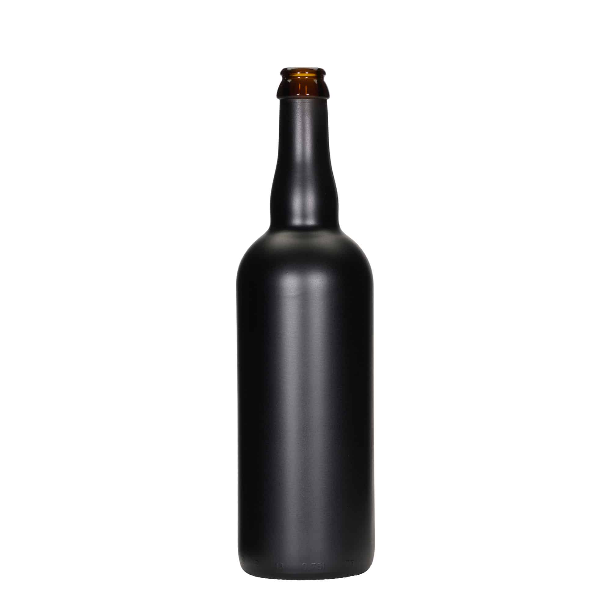 750 ml olutpullo Belgia, lasi, musta, suu: kruunukorkki 750 ml olutpullo Belgia, lasi, musta, suu: kruunukorkki
