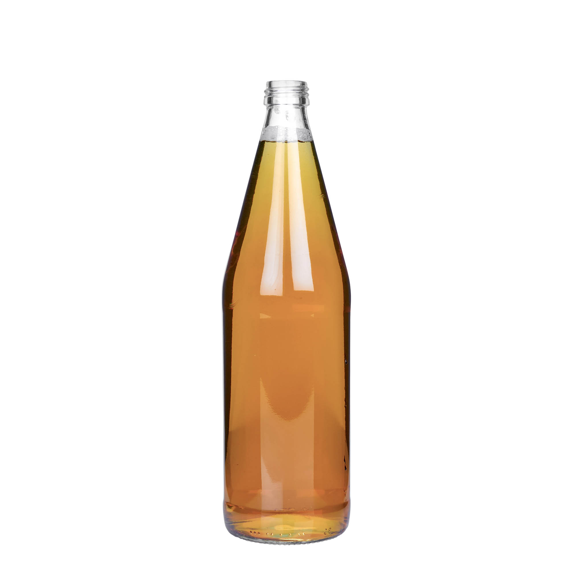 750 ml yleispullo porkkanan muotoinen, lasi, suu: PP 28