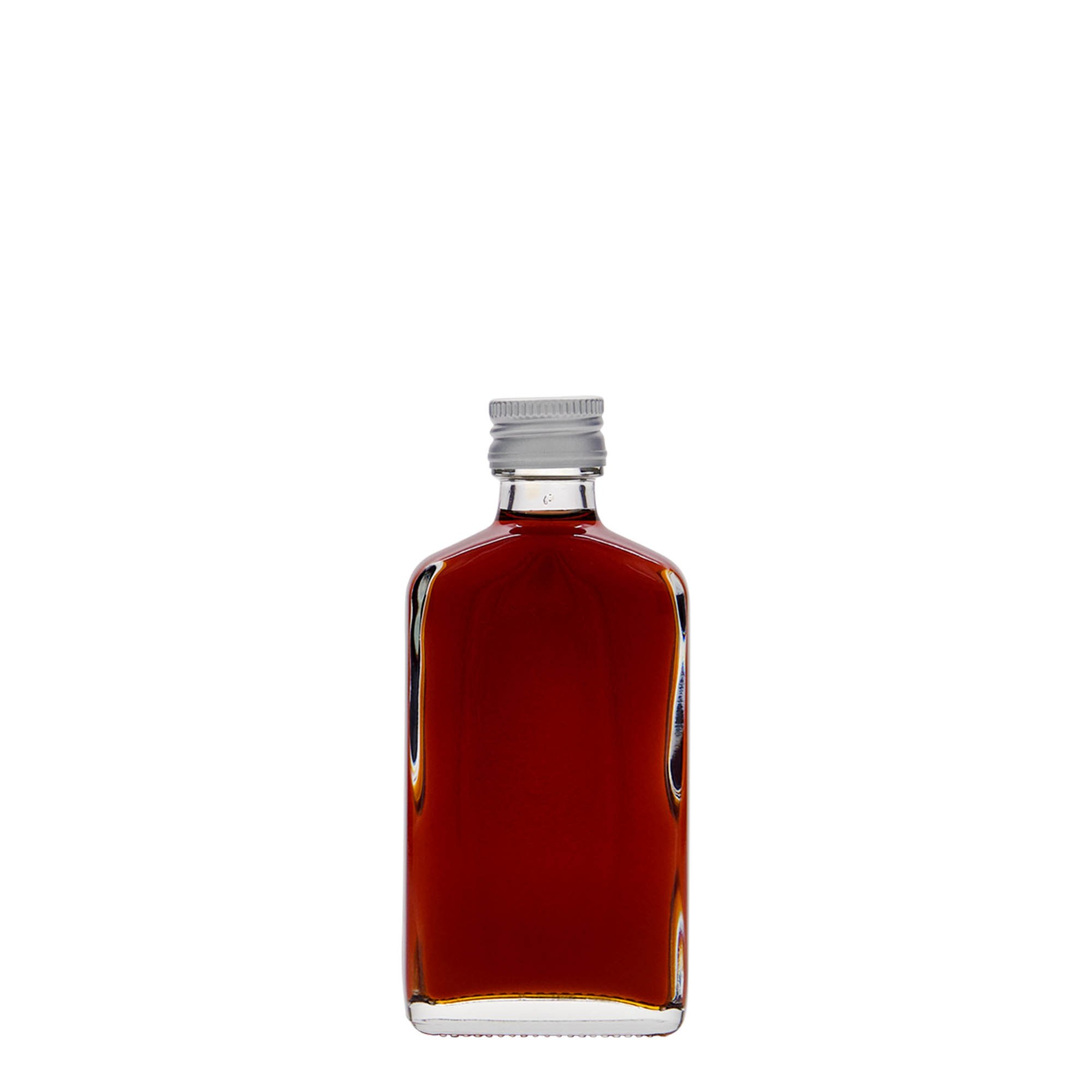 50 ml taskupullo, suorakulmainen, lasia, suuaukko: PP 18 50 ml taskupullo, suorakulmainen, lasia, suuaukko: PP 18