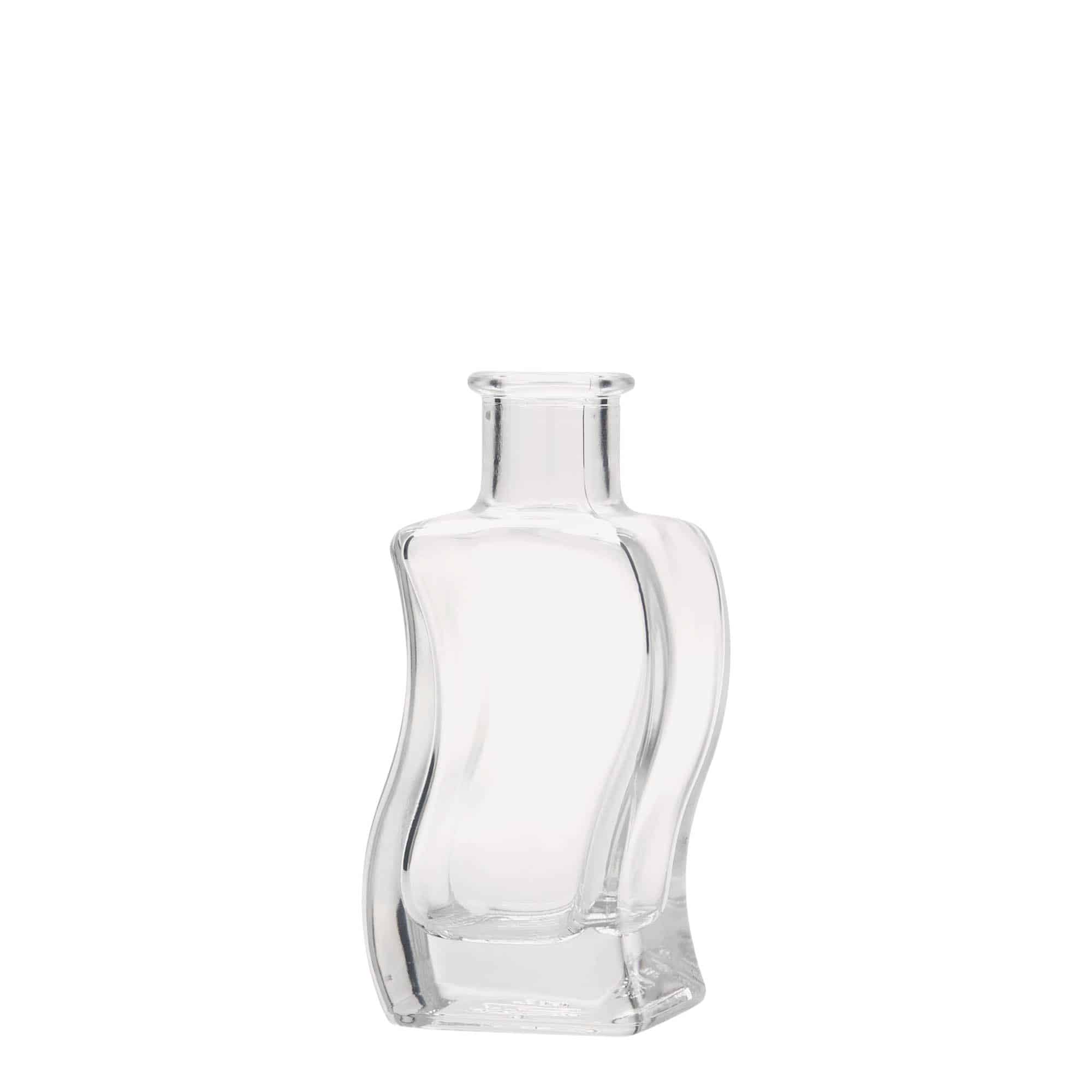 100 ml lasipullo 'Aallot', neliö, suu: korkki
