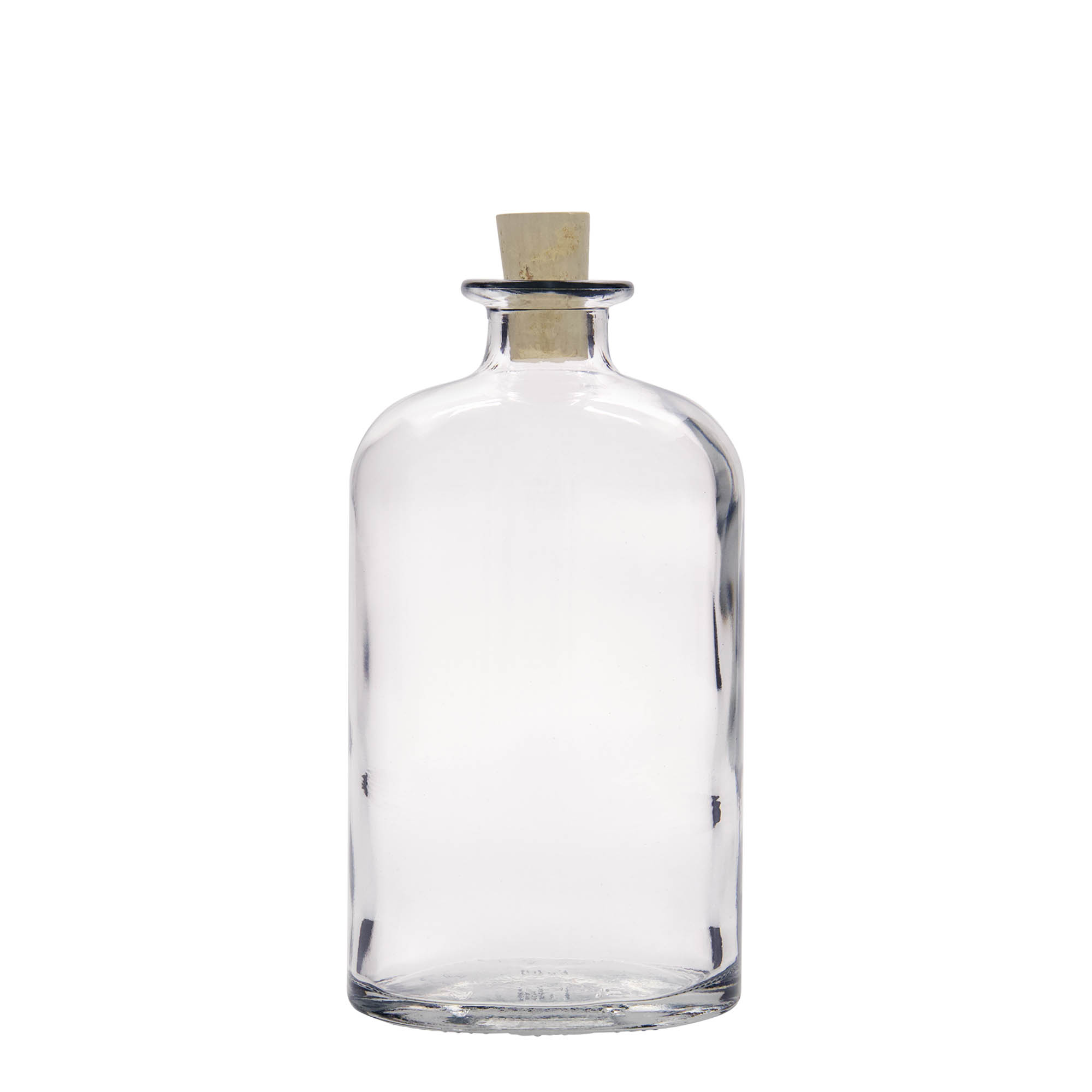 500 ml lasipullo 'Dundee', soikea, suuaukko: korkki