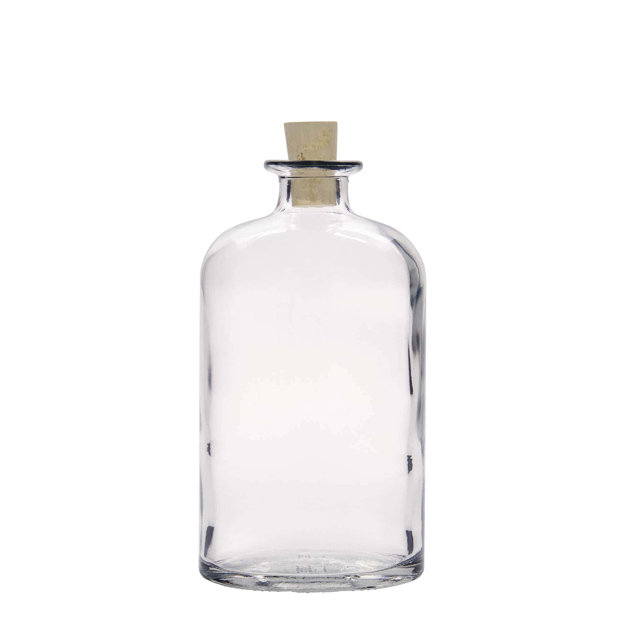 500 ml lasipullo 'Dundee', soikea, suuaukko: korkki