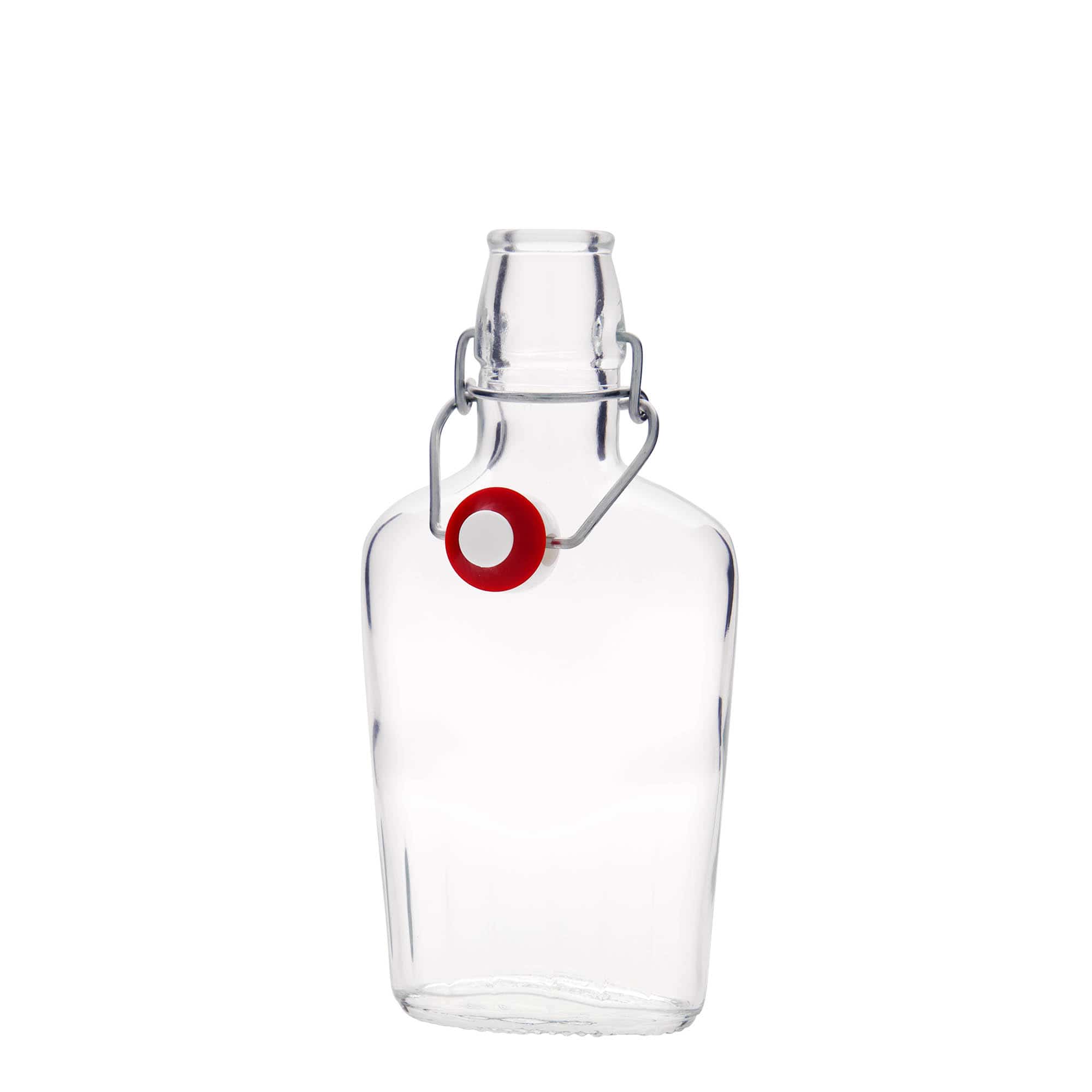 250 ml lasipullo 'Fiaschetta', soikea, suu: patenttikorkki