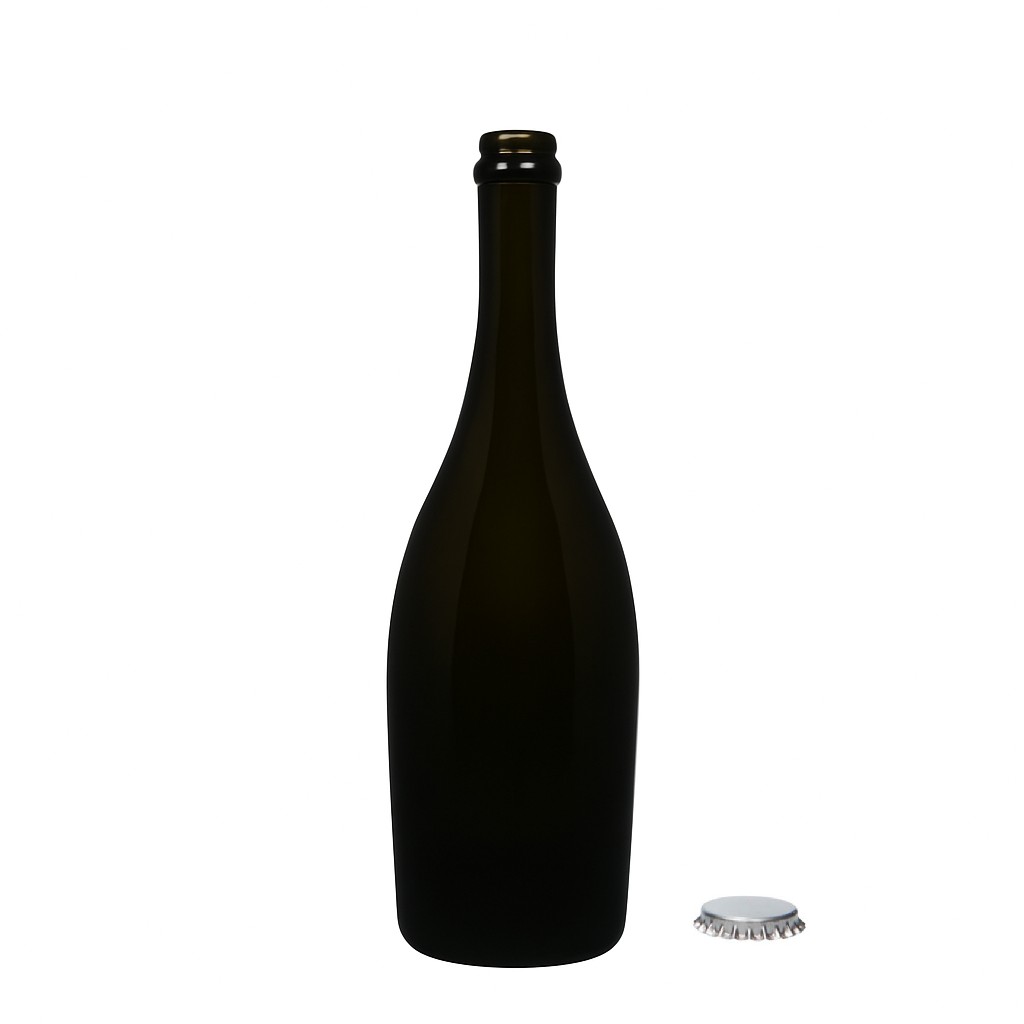 750 ml kuohuviinipullo 'Carmen', lasia, antiikkivihreä, suukappale: kruunukorkki 750 ml kuohuviinipullo 'Carmen', lasia, antiikkivihreä, suukappale: kruunukorkki