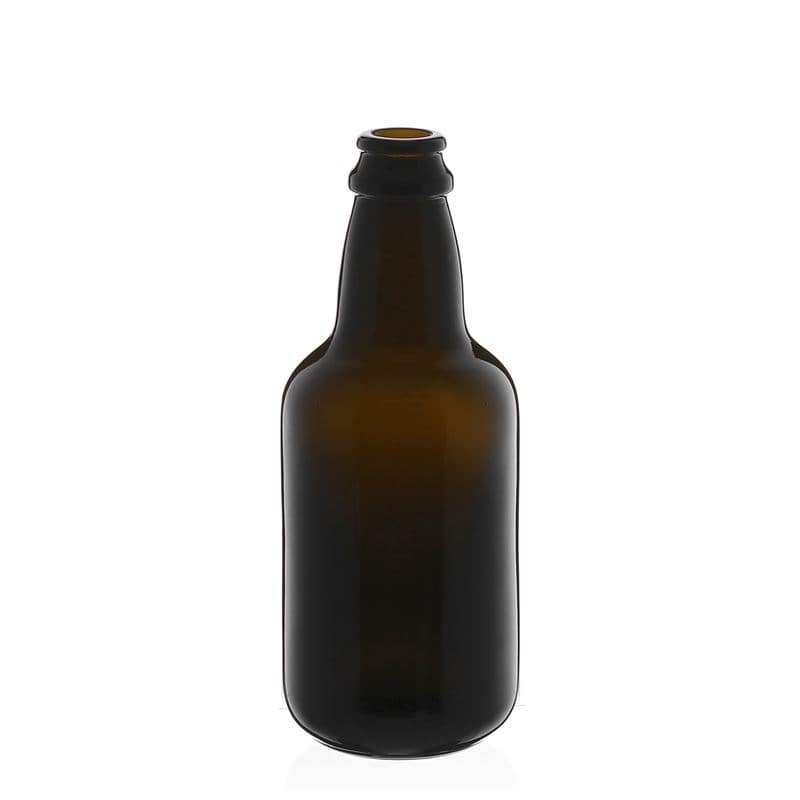 330 ml olutpullo 'Era', lasi, antiikinvihreä, suu: kruunukorkki