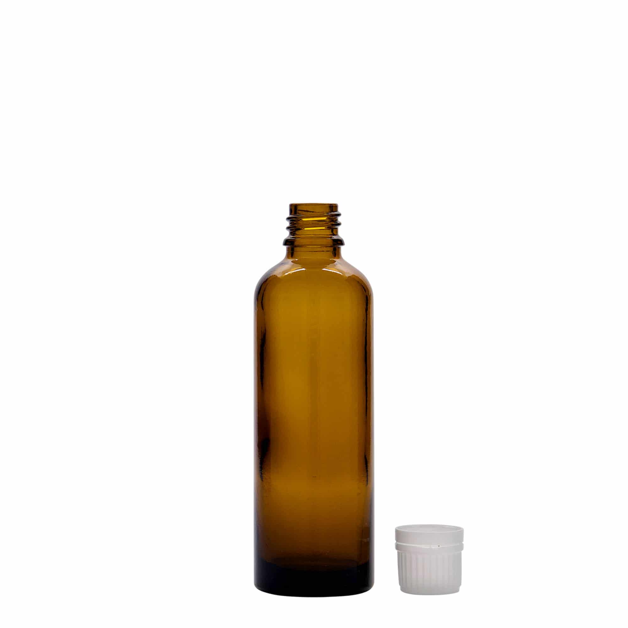 75 ml lääkepullo, lasi, ruskea, suu: DIN 18