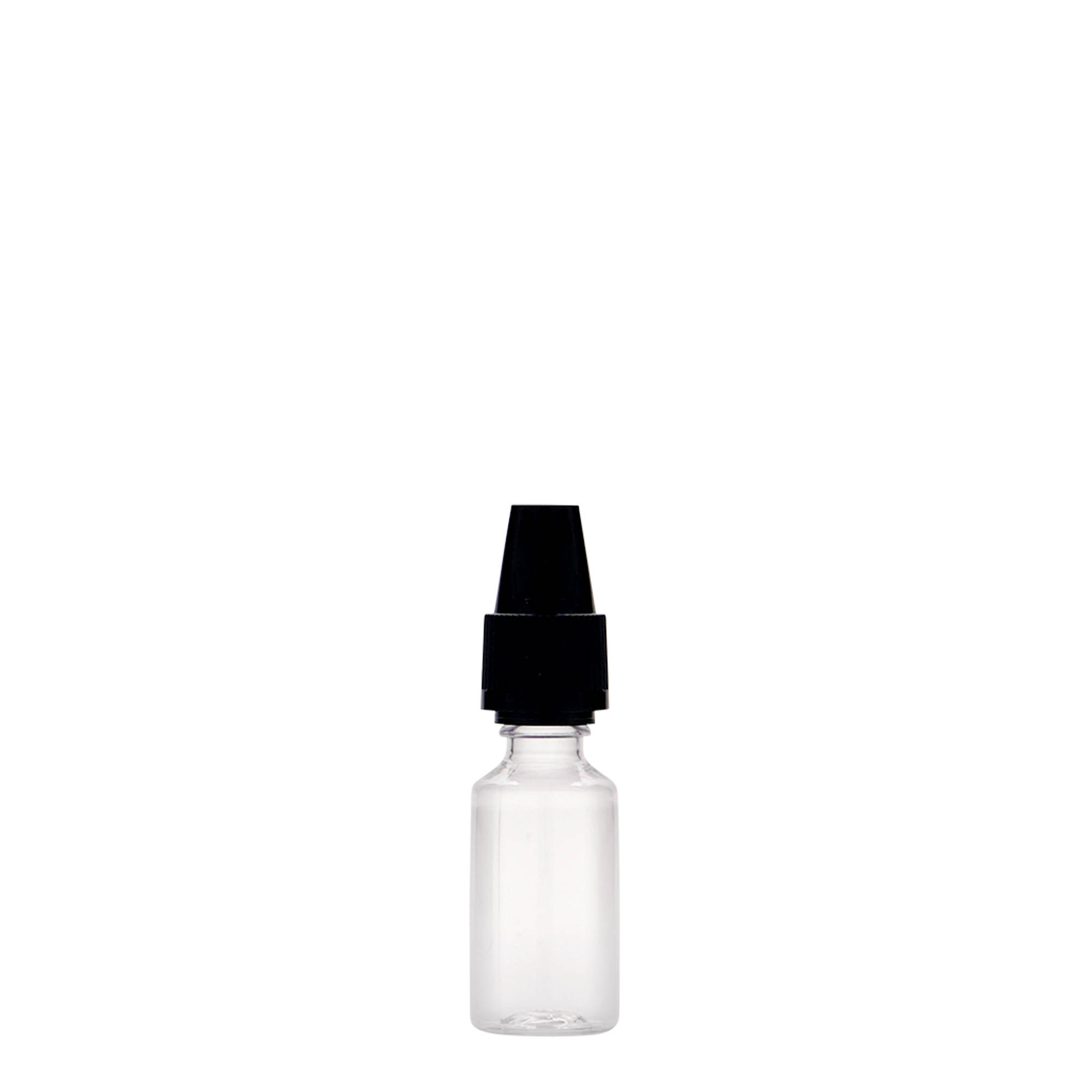 10 ml PET-pullo 'E-Liquid' laadun- ja lapsilukolla, muovia, suuaukko: ruuvikorkki