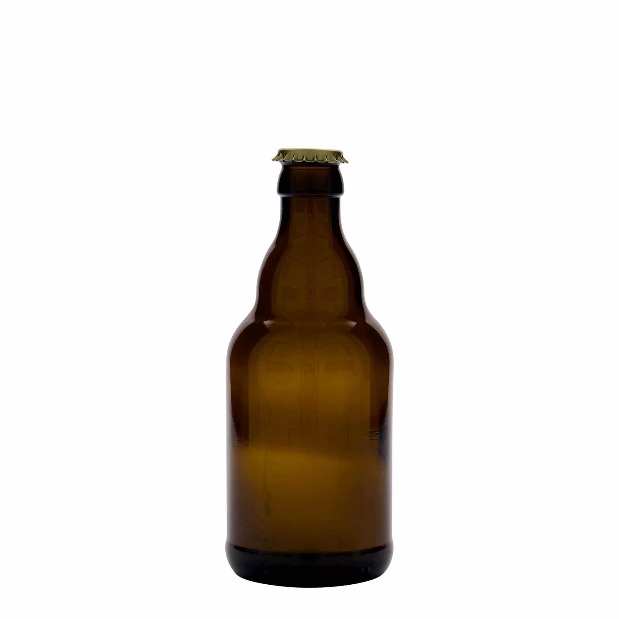 330 ml olutpullo 'Steinie', lasi, ruskea, suu: kruunukorkki