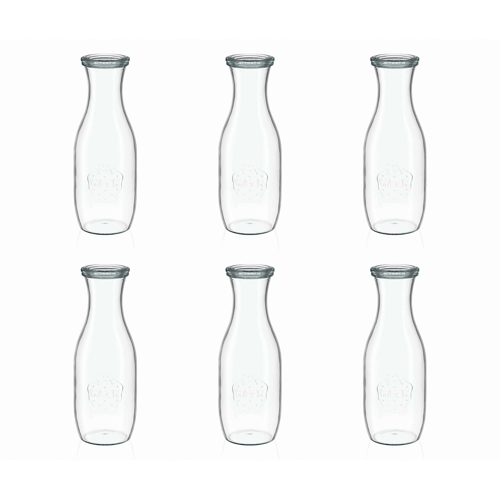 6x 1000 ml WECK-mehupullo lasikannella RR 60