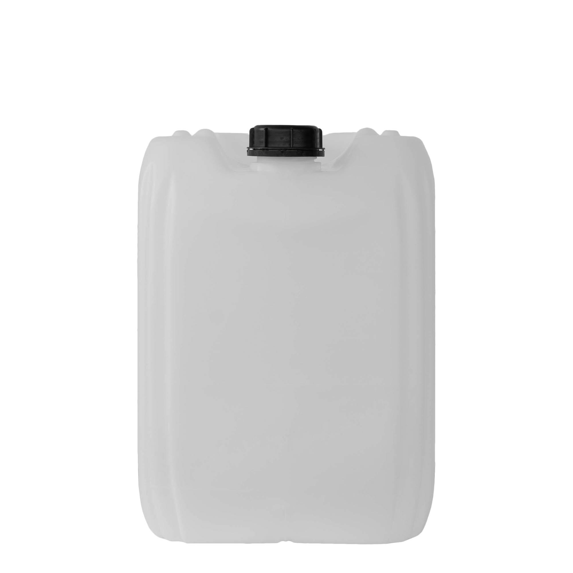 25 l kanisteri, suorakaiteen muotoinen, HDPE-muovia, luonnonvärinen, suuaukko: ND 60