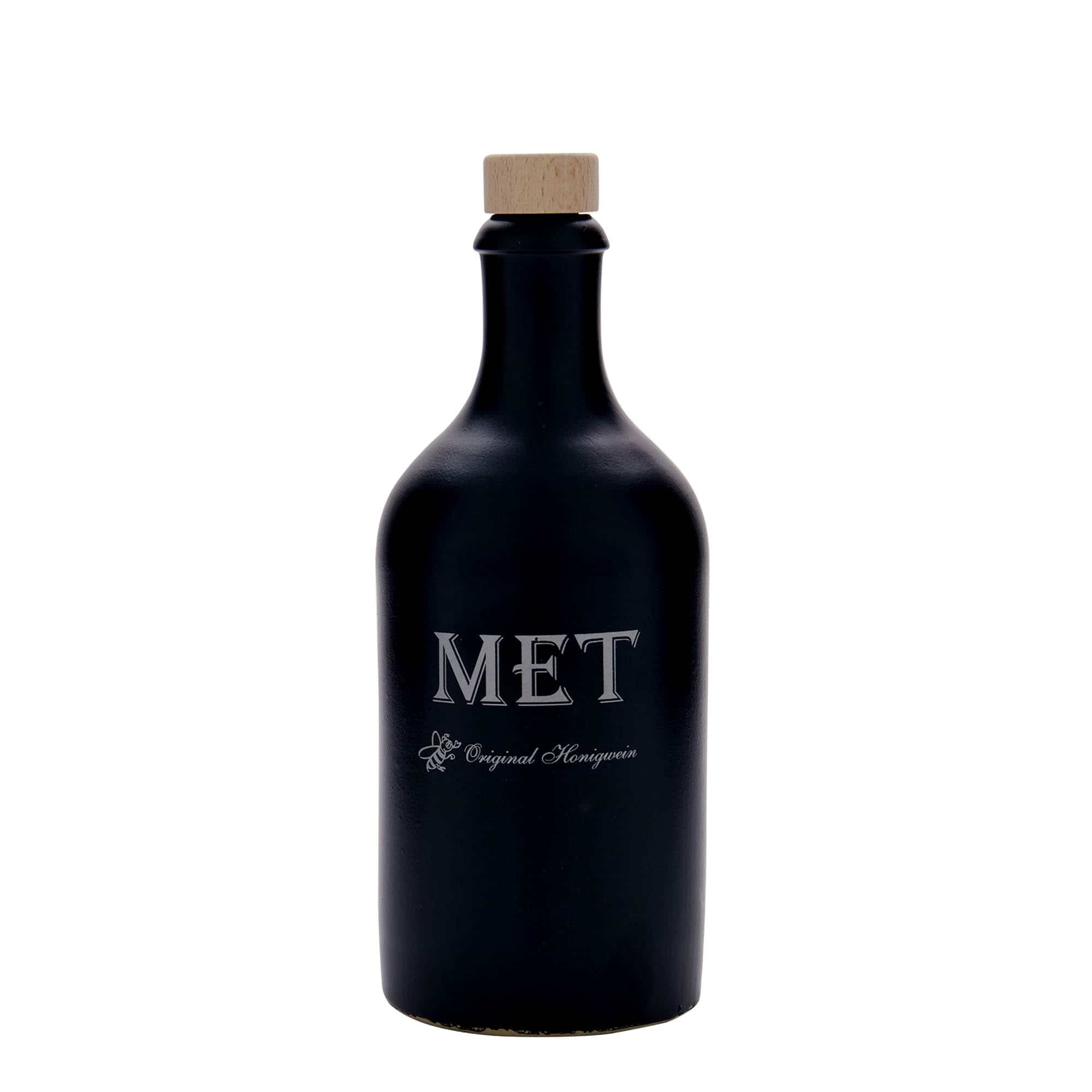 500 ml savituoppi, kuvio: Met, keraaminen, musta, suu: korkki