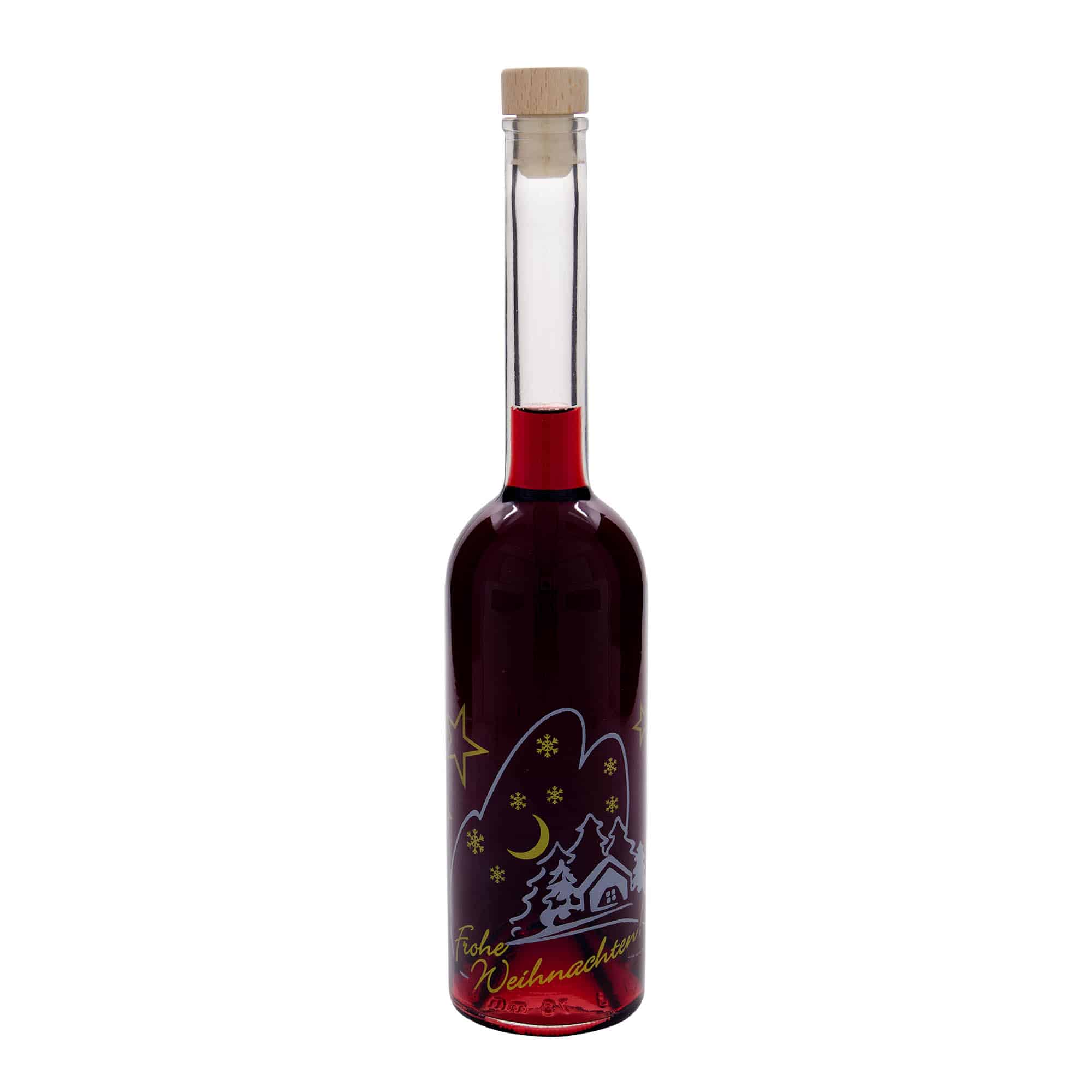 500 ml lasipullo 'Opera', kuva-aihe: joulun idylli, suuaukko: korkki