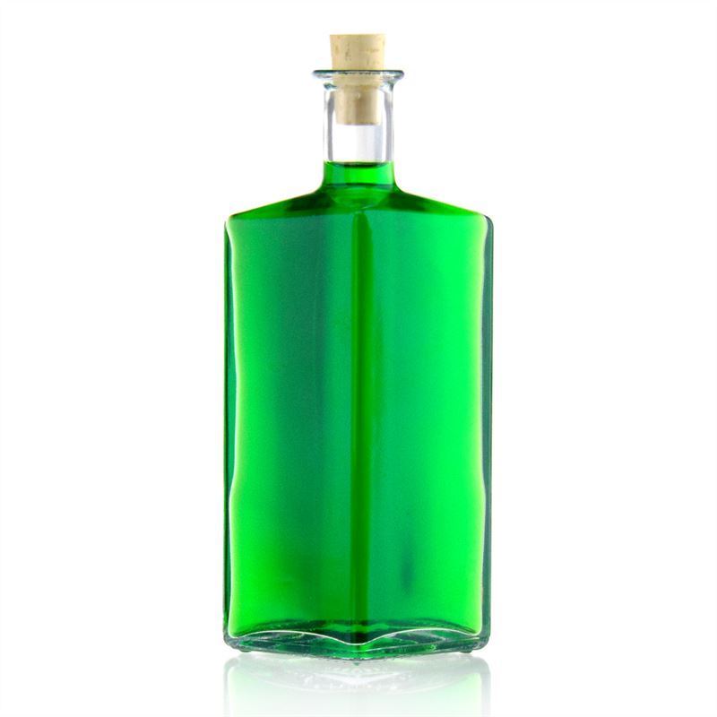 500 ml lasipullo 'Riva', rombimuotoinen, suuaukko: korkki