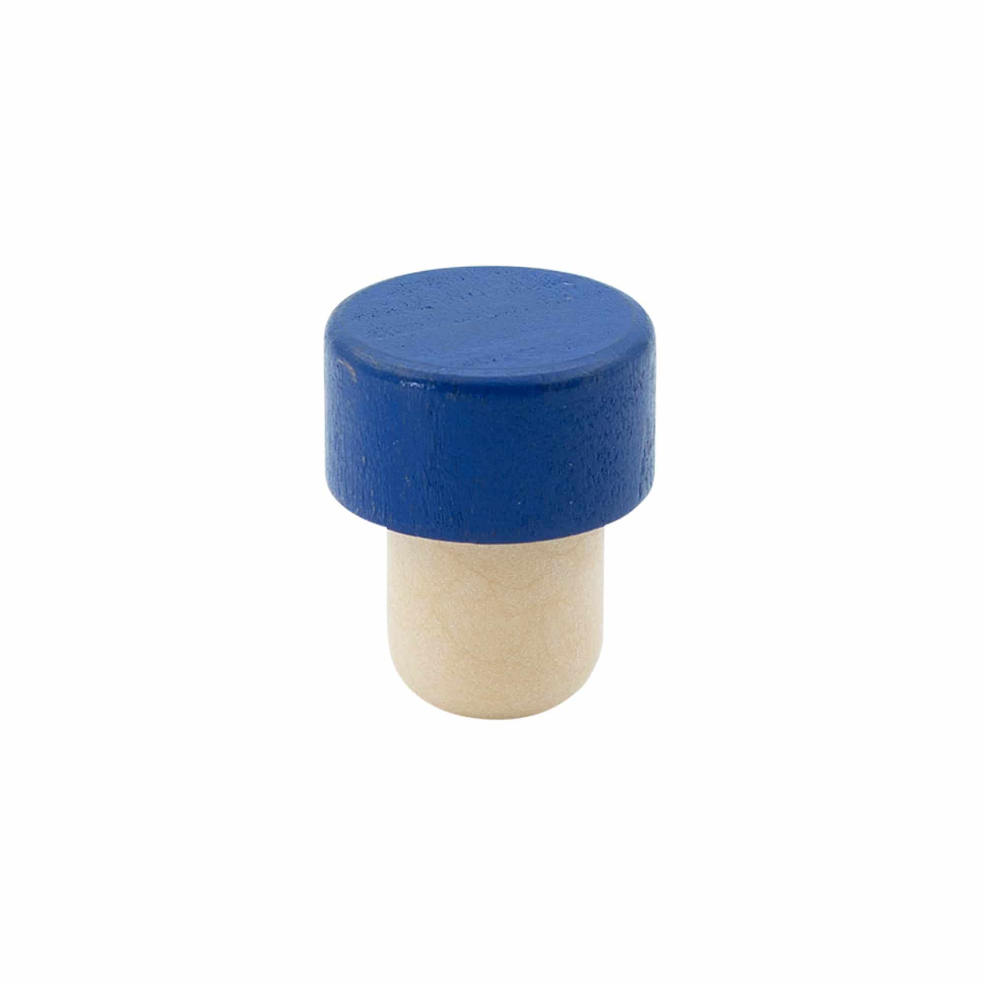 Luonnonkorkit 19 mm, puu, sininen, suu: korkki Luonnonkorkit 19 mm, puu, sininen, suu: korkki