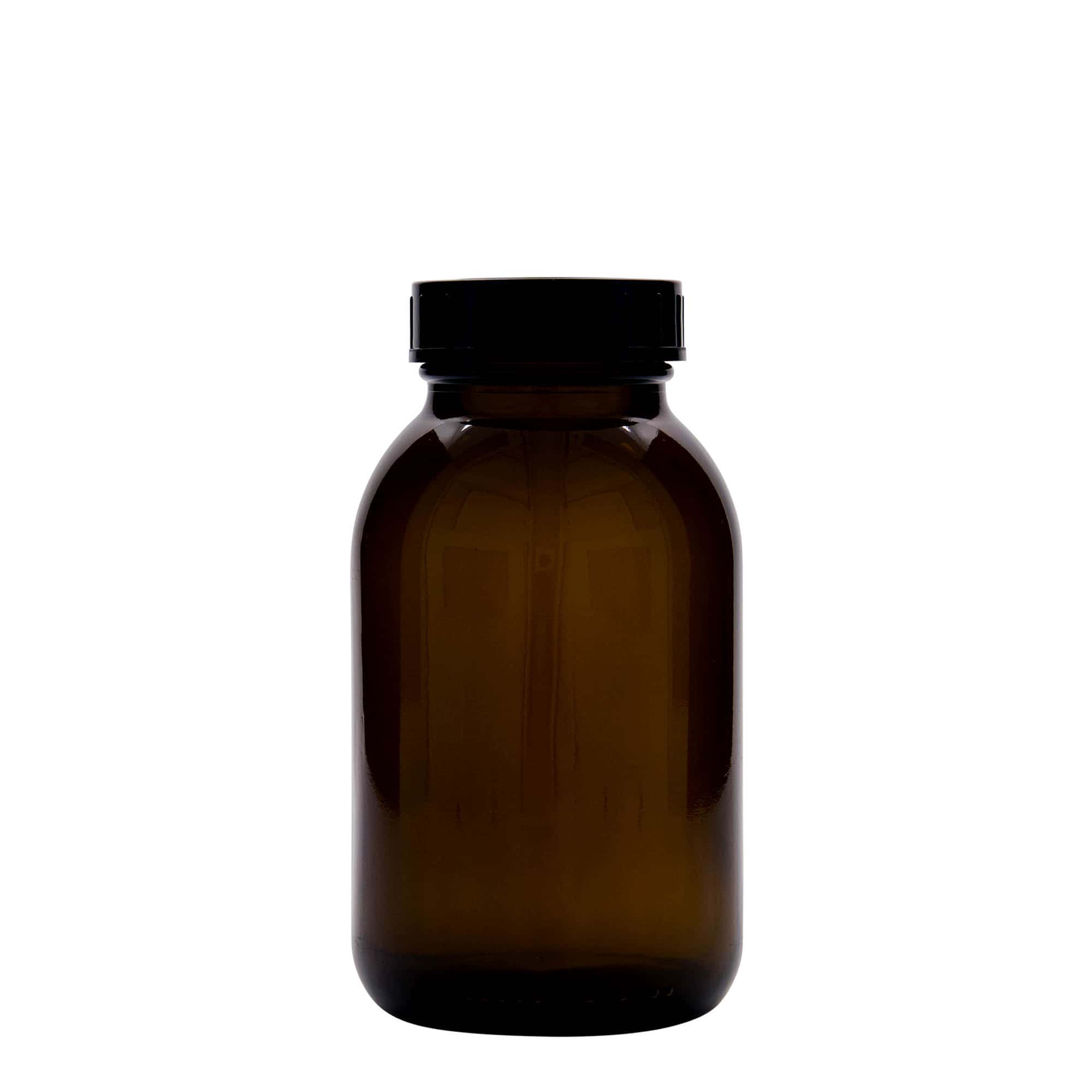 500 ml leveäkaul. lasipurkki, ruskea, suu: DIN 55