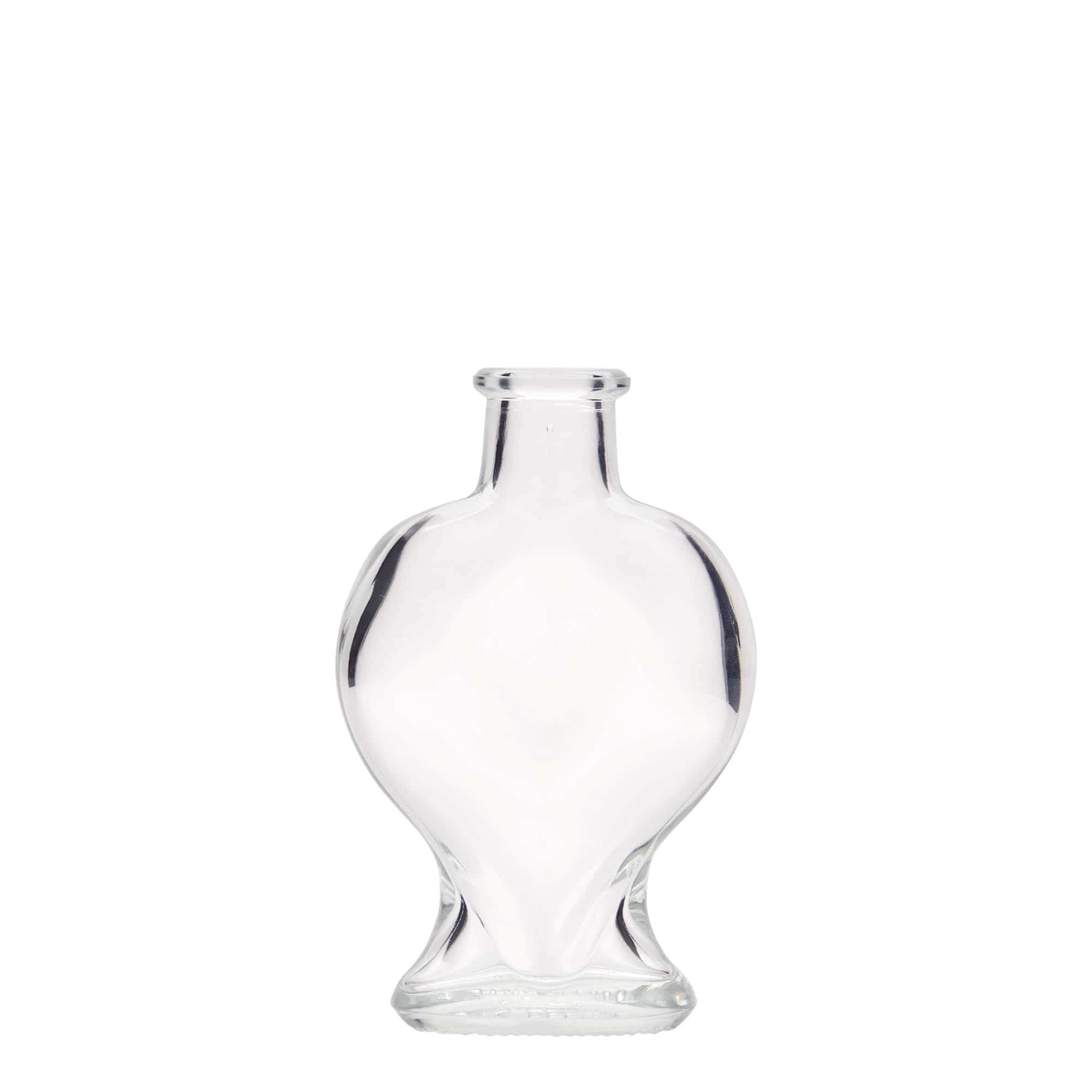 100 ml lasipullo 'Sydän', suuaukko: korkki