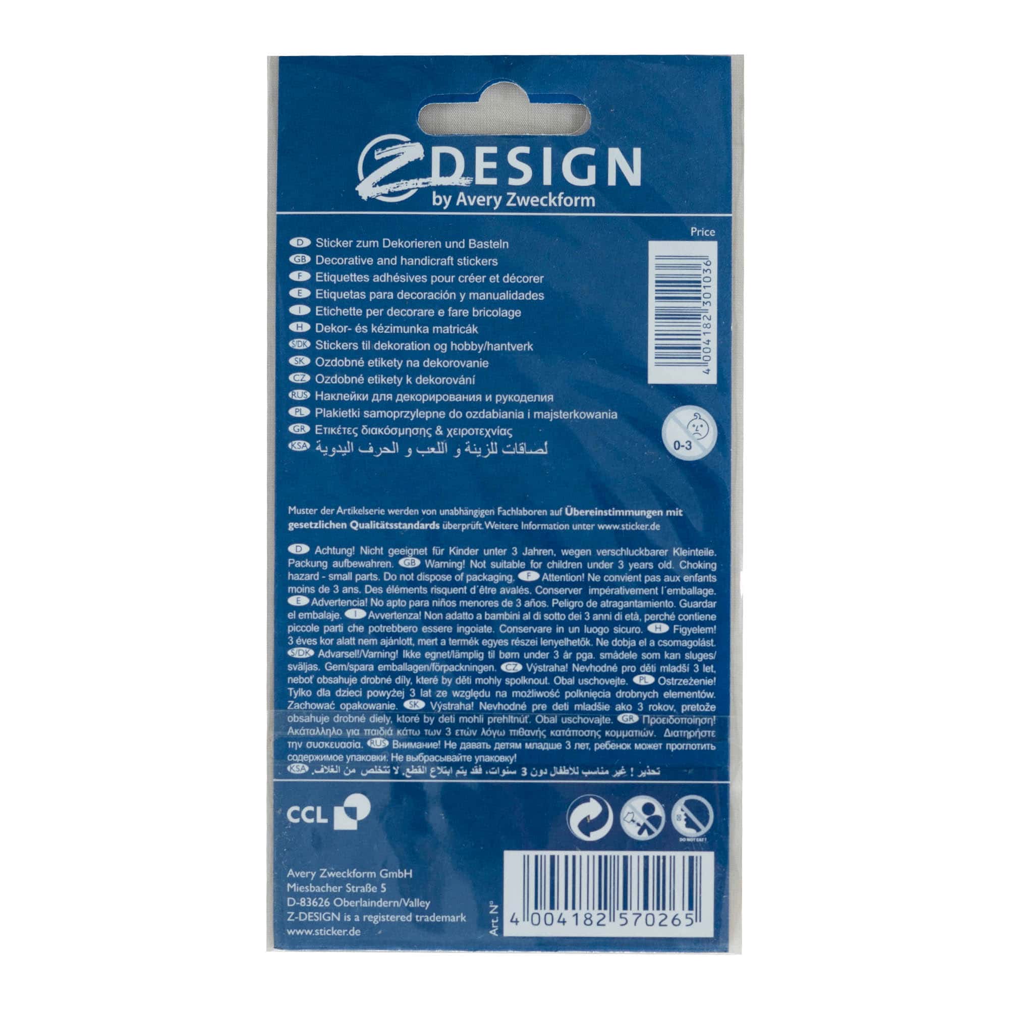 Zweckform-tarrat 'Onnea', monivärinen