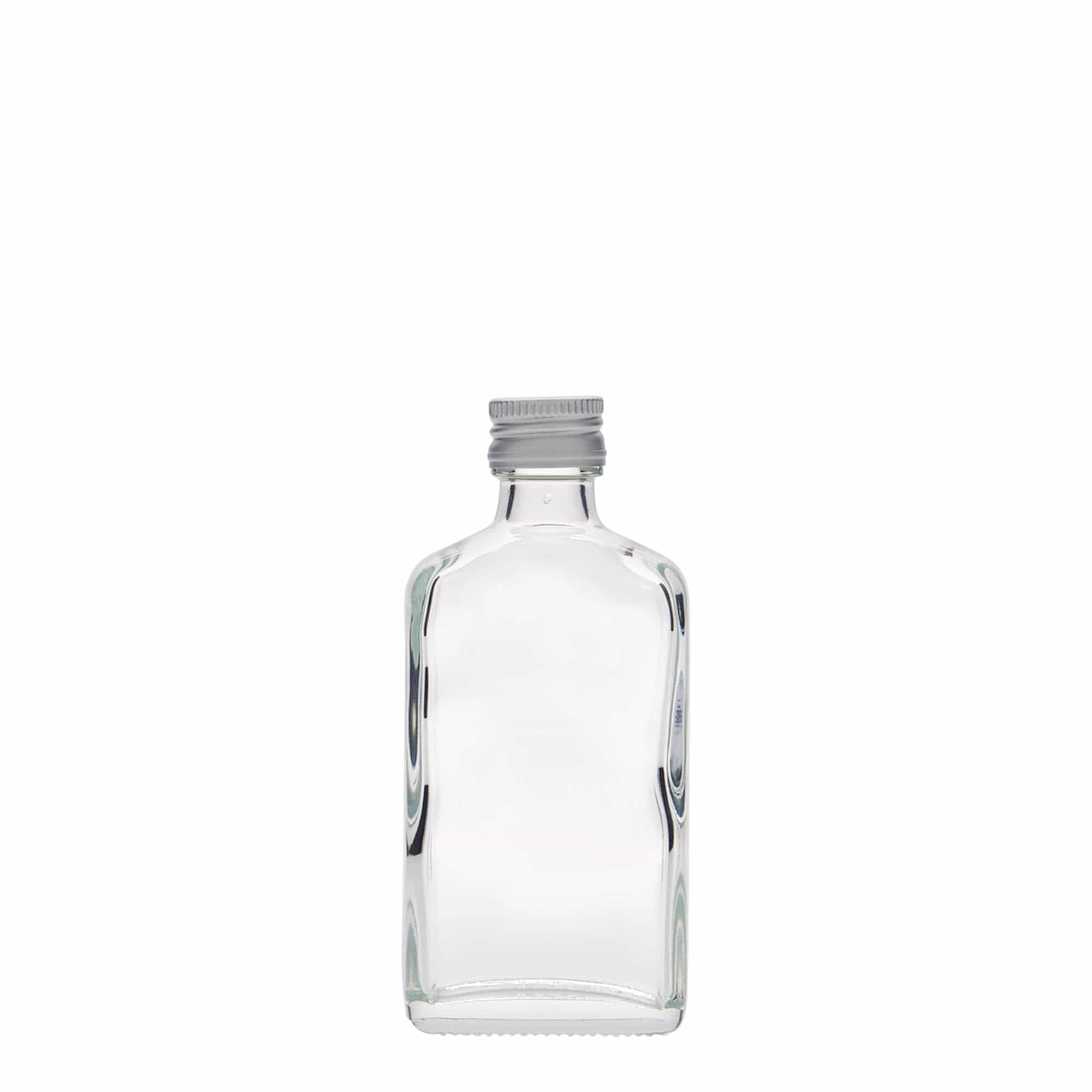 50 ml taskupullo, suorakulmainen, lasia, suuaukko: PP 18