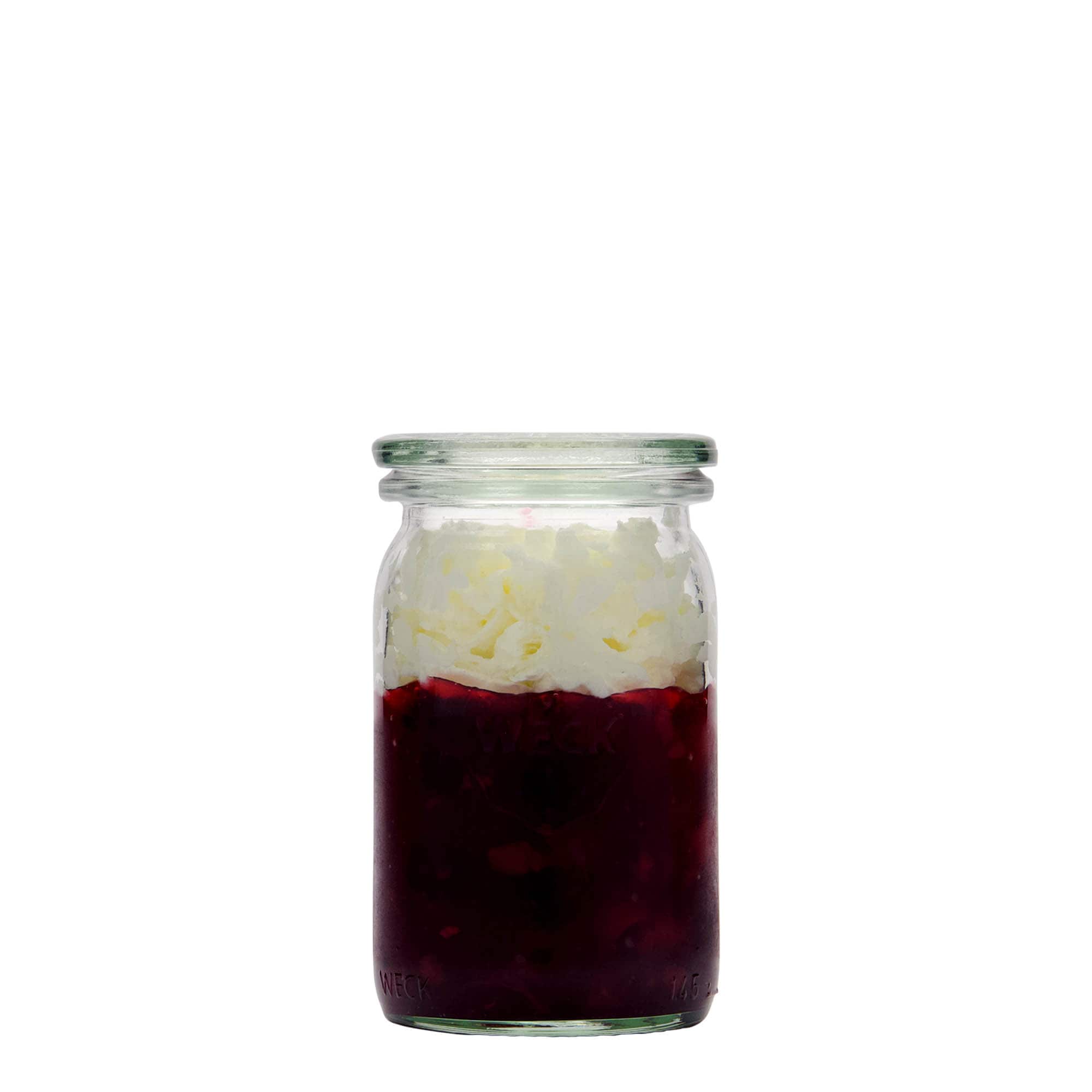 145 ml WECK-sylinterilasi, suuaukko: pyöreä reuna