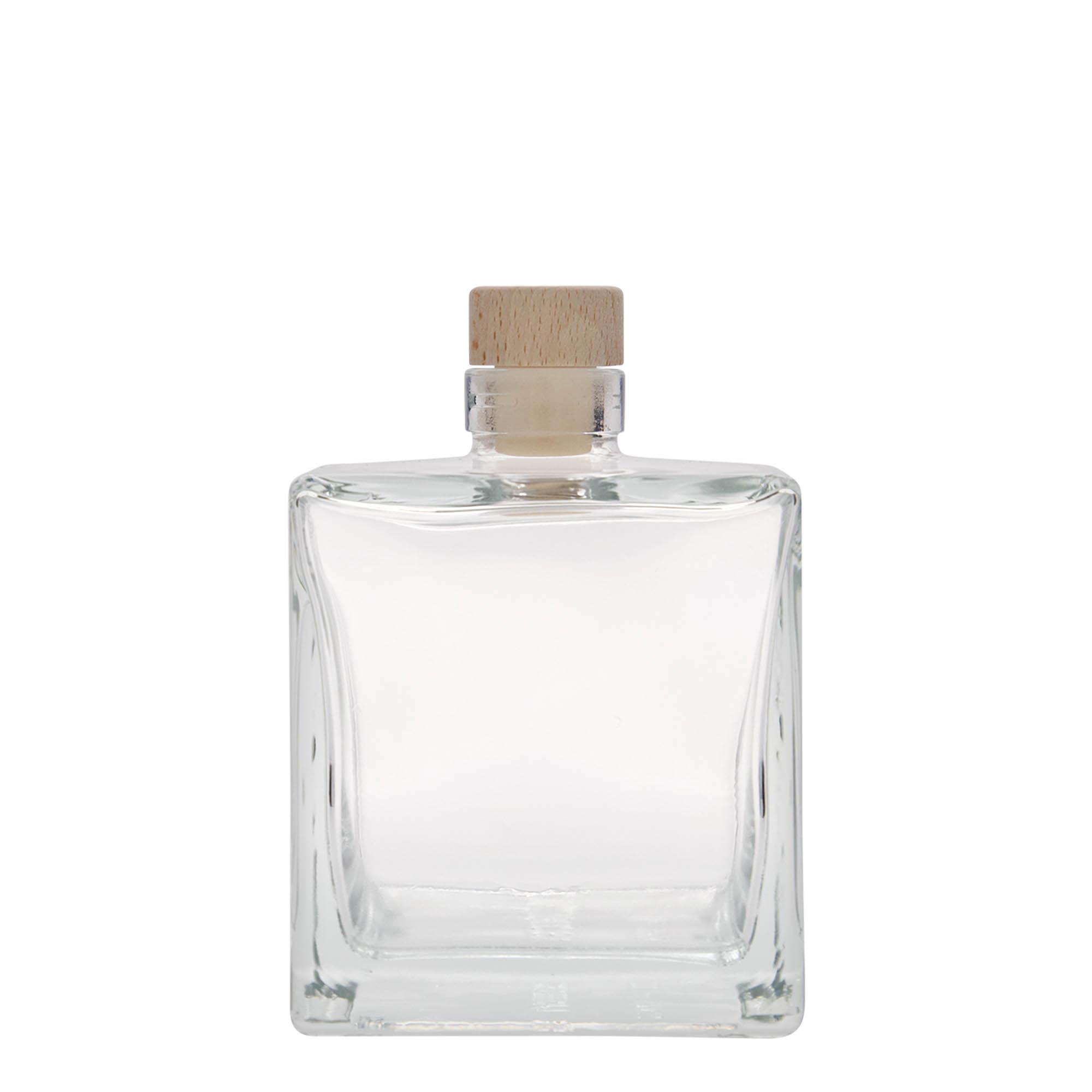 500 ml lasipullo 'Cube', neliömäinen, suuaukko: korkki