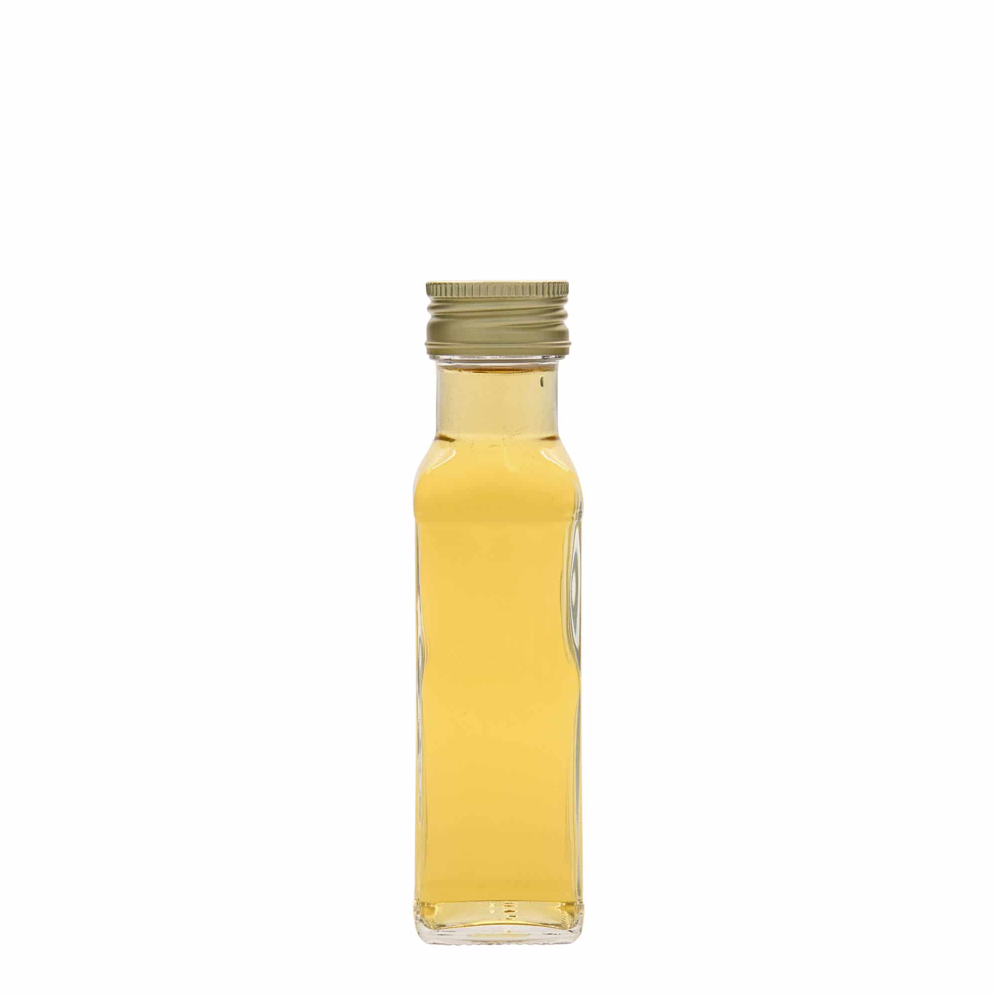 100 ml lasipullo 'Marasca', neliö, suu: PP 31,5