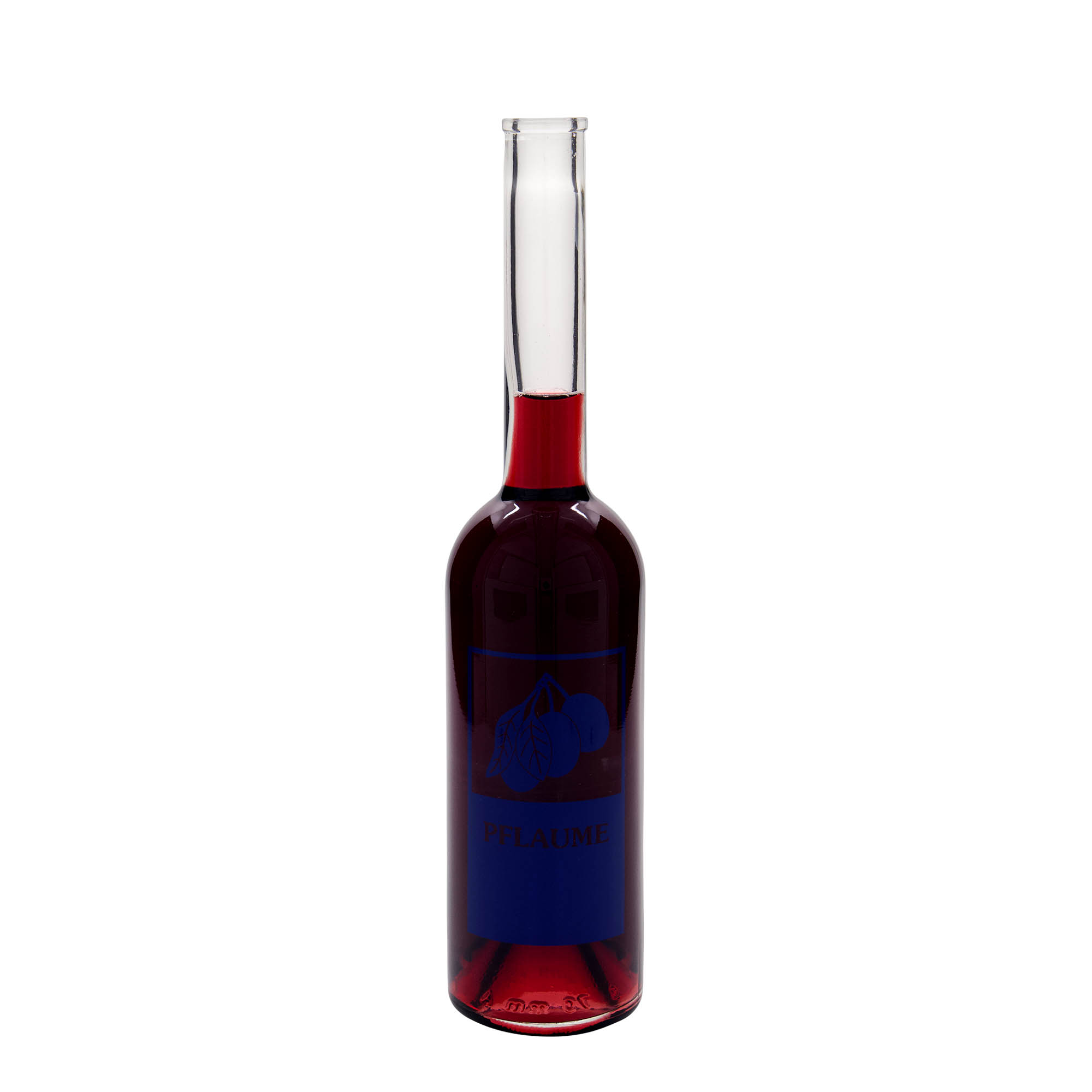 500 ml lasipullo 'Opera', kuva: luumu, suuaukko: korkki