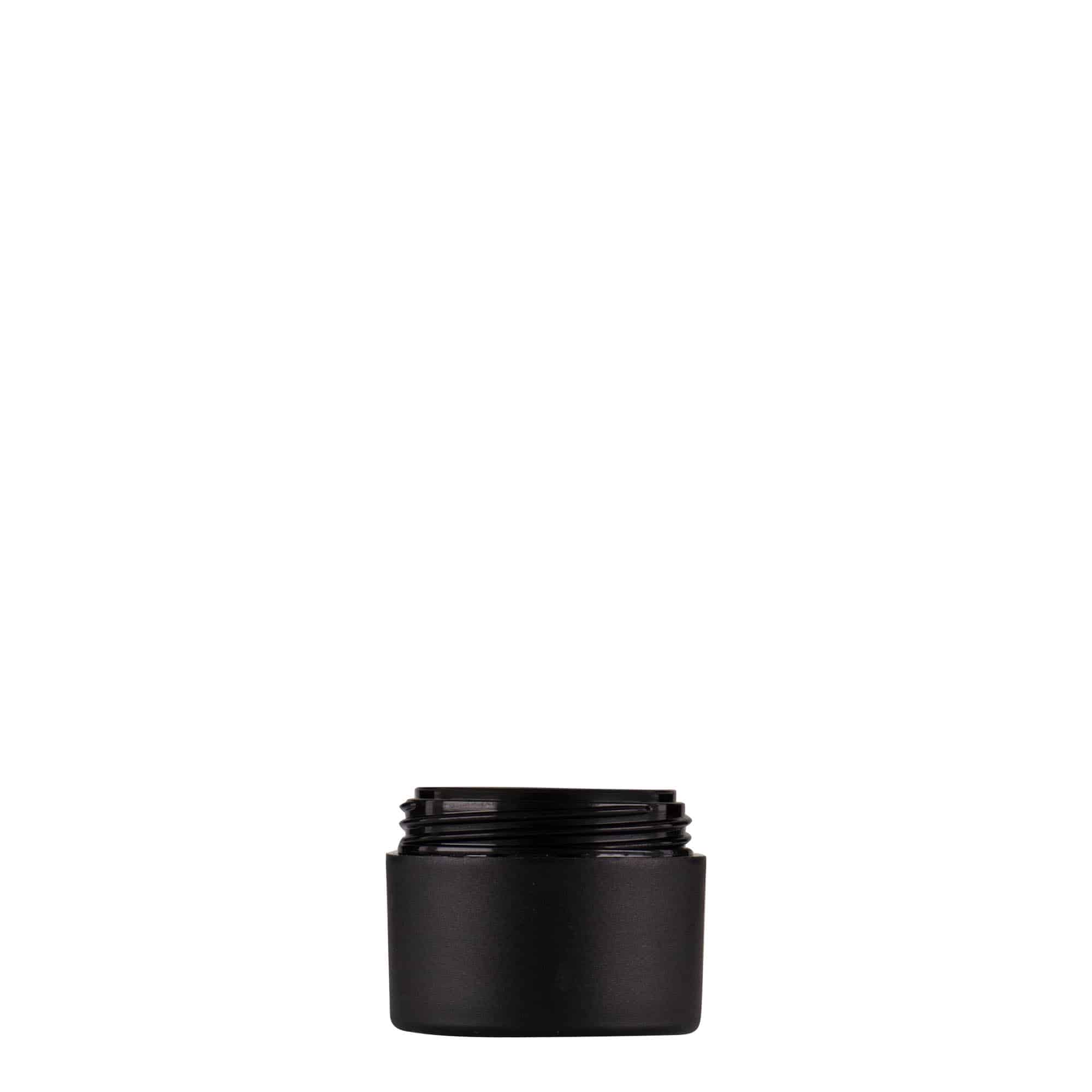 5 ml muovipurkki 'Antonella', PP, musta, suuaukko: ruuvikorkki