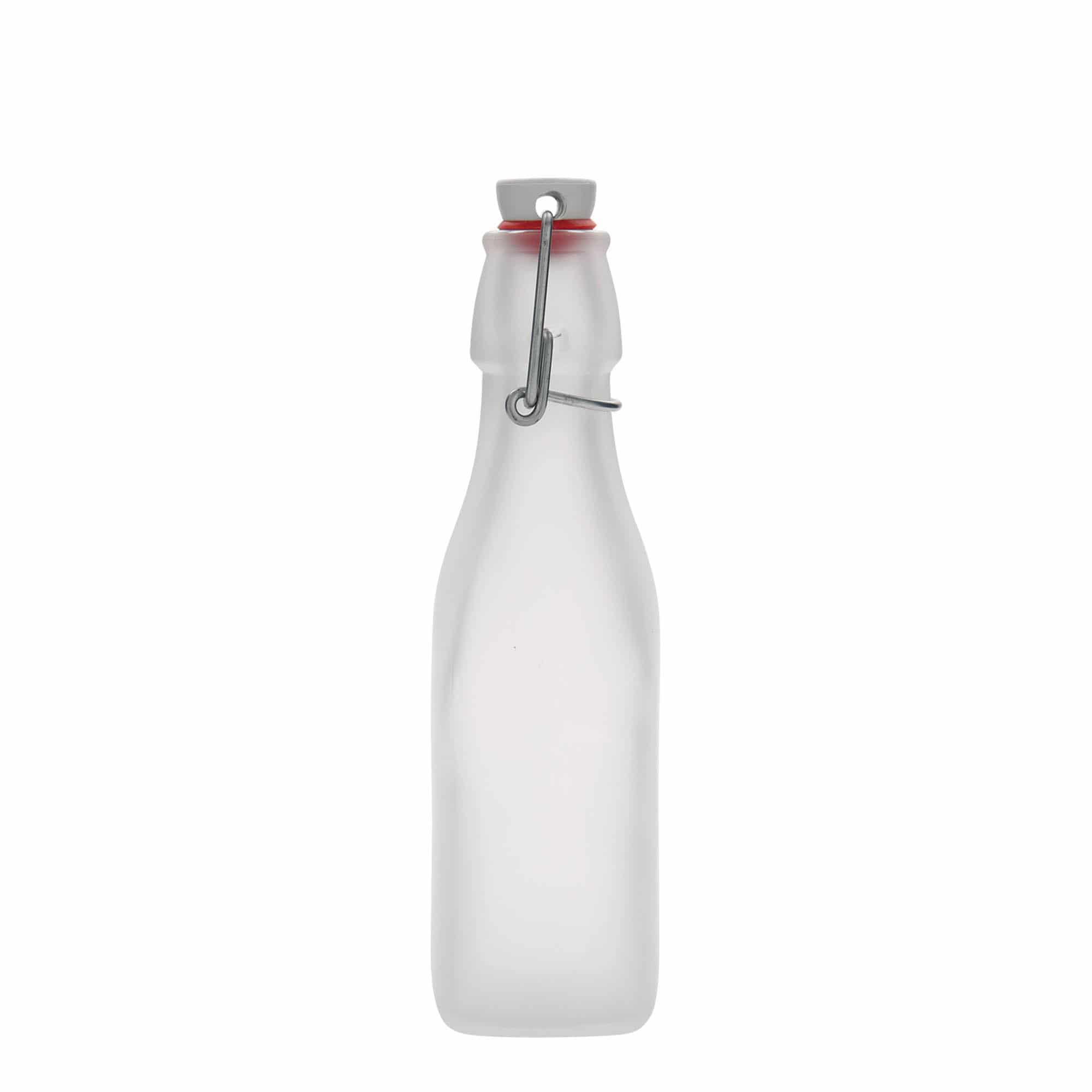 250 ml lasipullo 'Swing, neliö, valk., suu: patenttikorkki 250 ml lasipullo 'Swing, neliö, valk., suu: patenttikorkki