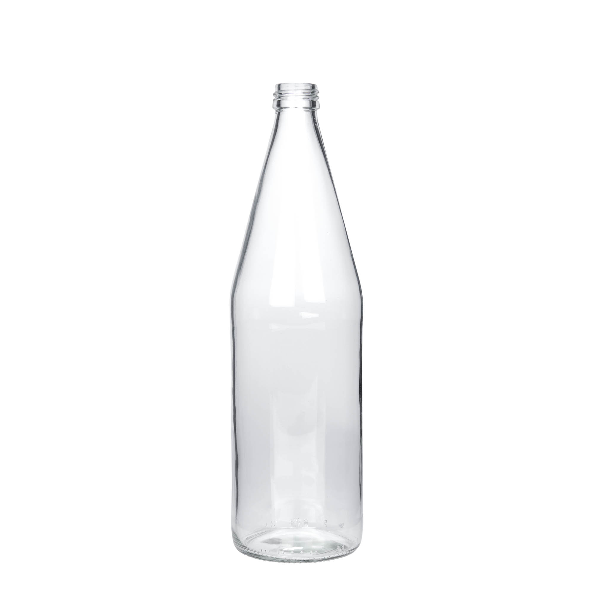 750 ml universaalipullo porkkanamuodossa, lasia, suuaukko: PP 28 750 ml universaalipullo porkkanamuodossa, lasia, suuaukko: PP 28