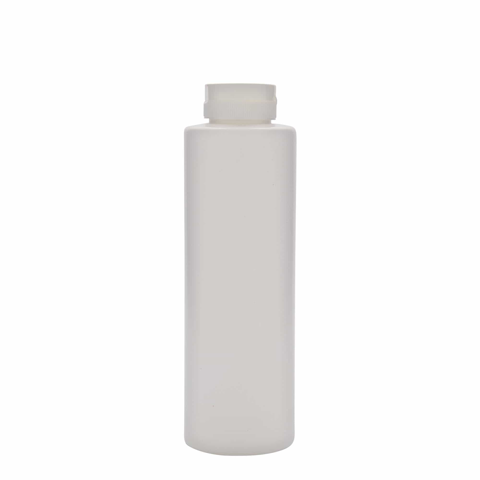 500 ml kastikepullo, LDPE-muovi, valk., suu: GPI 38/400