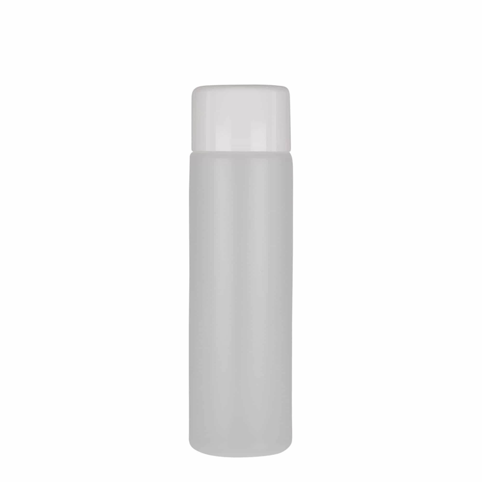 250 ml pyöreä pullo, PE-muovi, natur, suu: Kierrekorkki