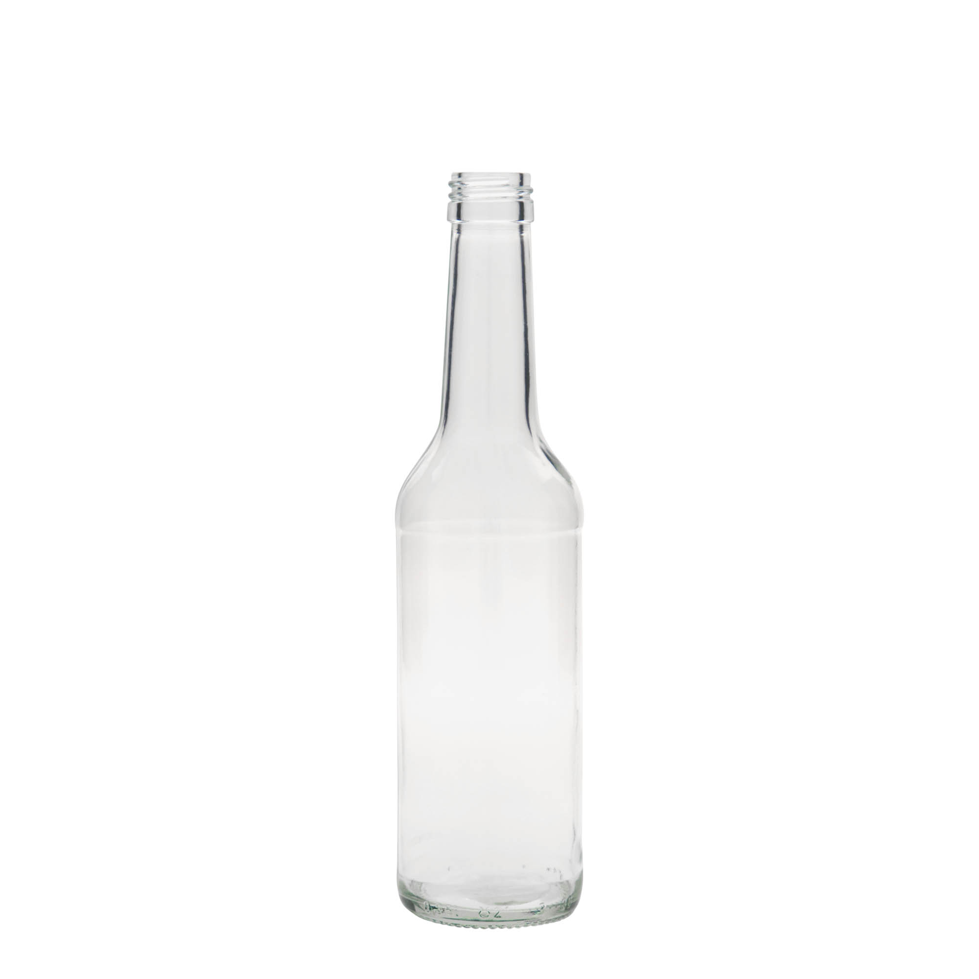 350 ml lasipullo suorakauluksella, suuaukko: PP 28 350 ml lasipullo suorakauluksella, suuaukko: PP 28
