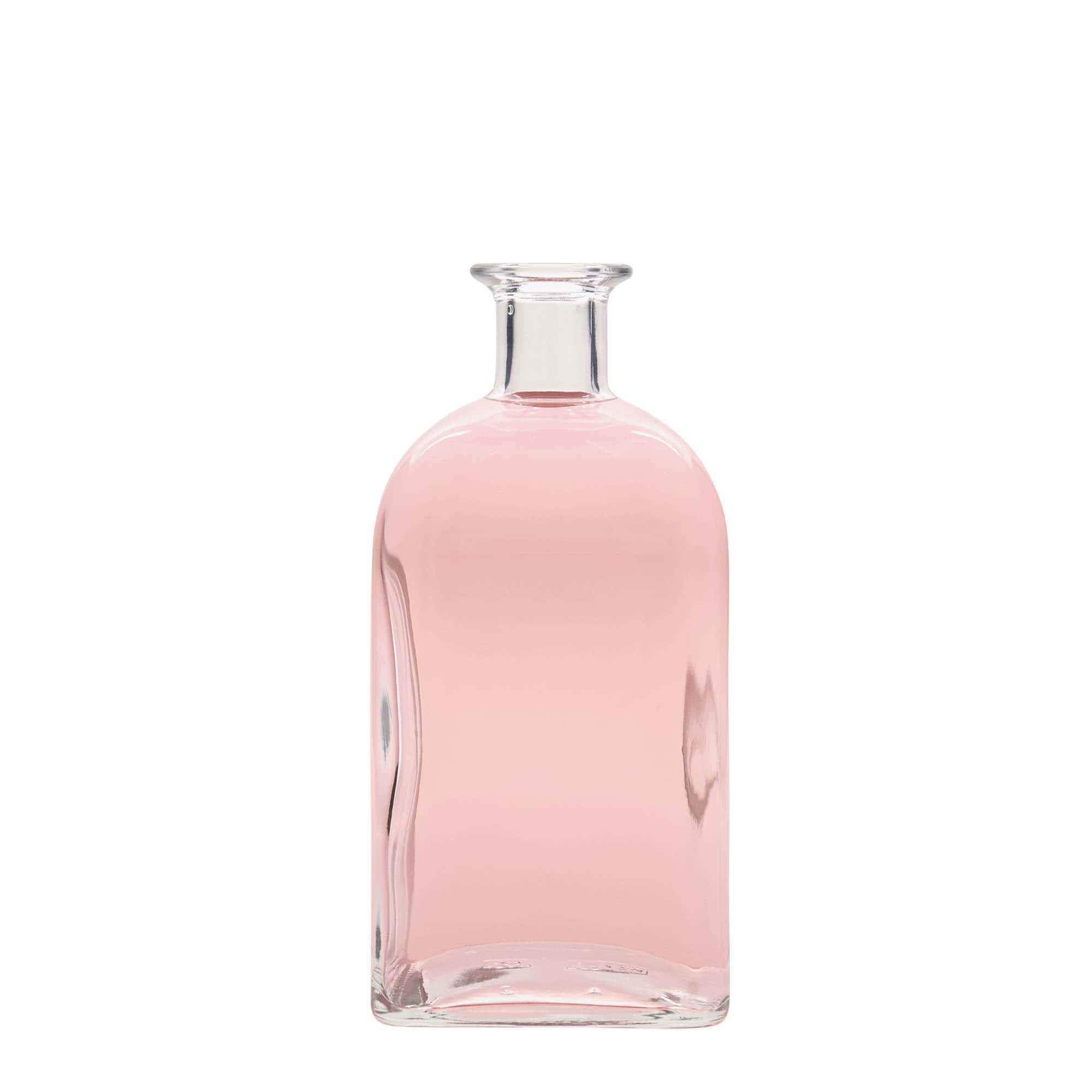 700 ml lasipullo Apotheker Carré, neliö, suuaukko: korkki