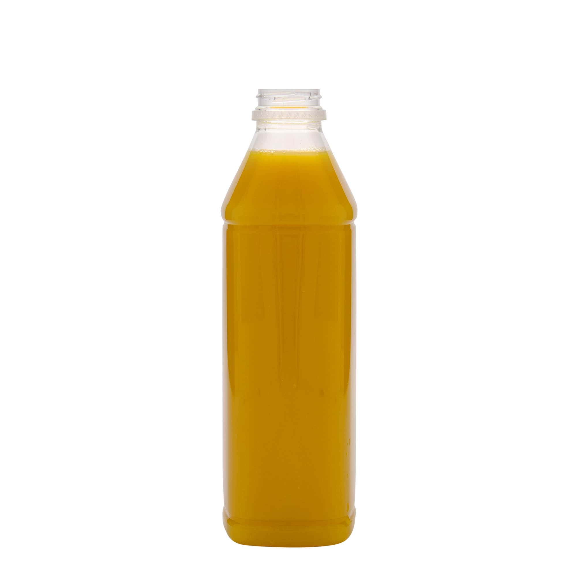 1000 ml PET-pullo Milk and Juice Carré, neliö, muovi, suu: 38 mm