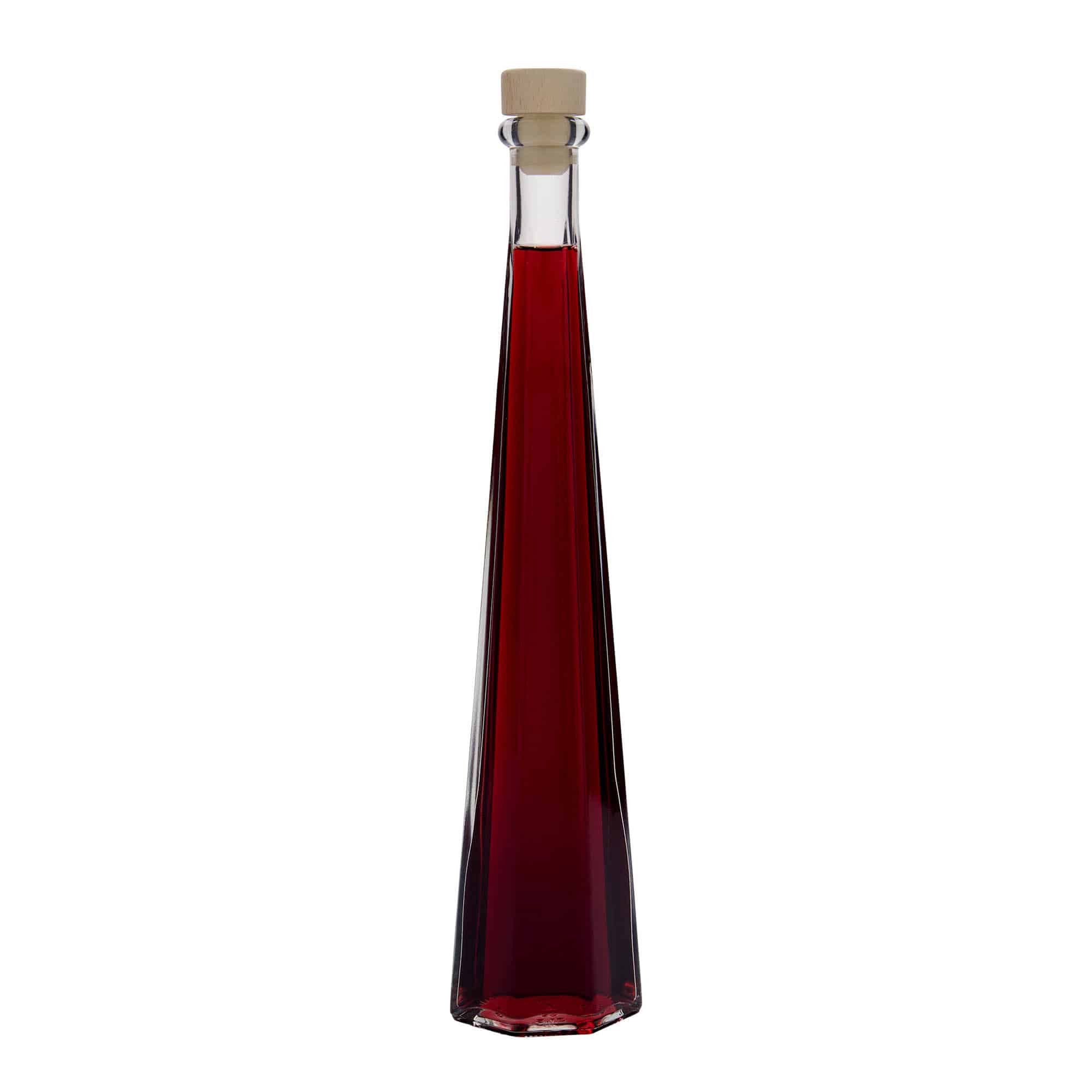 200 ml lasipullo 'Dama Sexta', kuusikulmainen, suu: korkki
