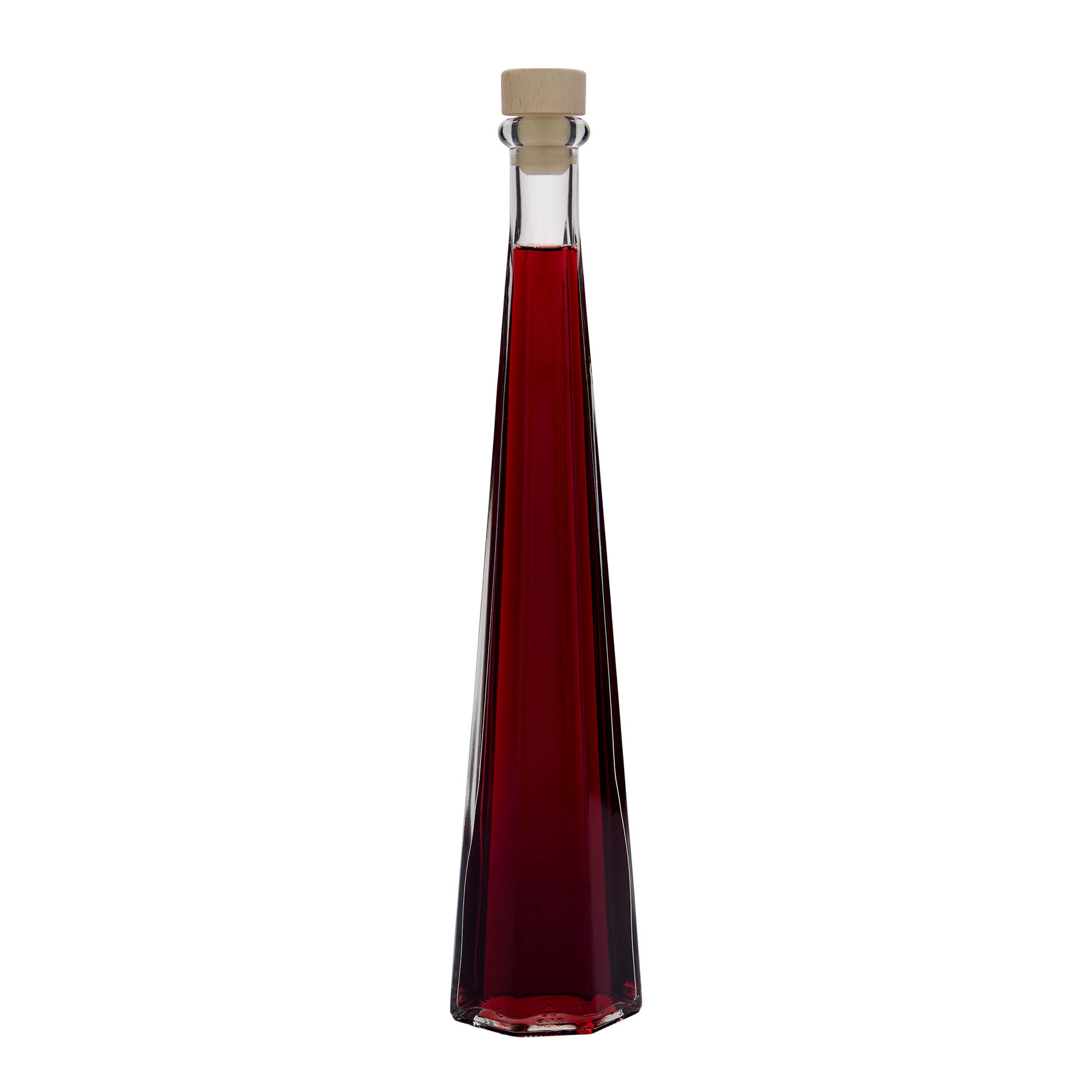 200 ml lasipullo 'Dama Sexta', kuusikulmainen, suuaukko: korkki