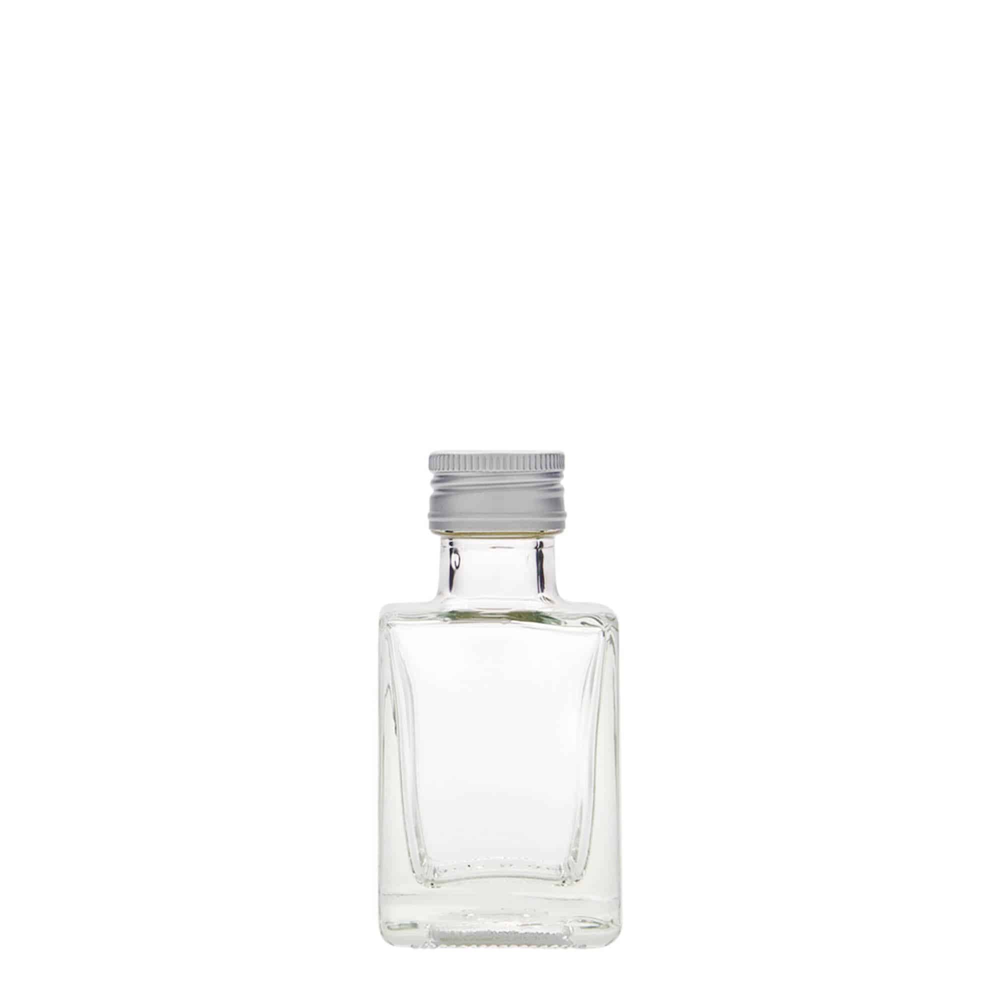 50 ml lasipullo 'Cube', neliö, suu: PP 24