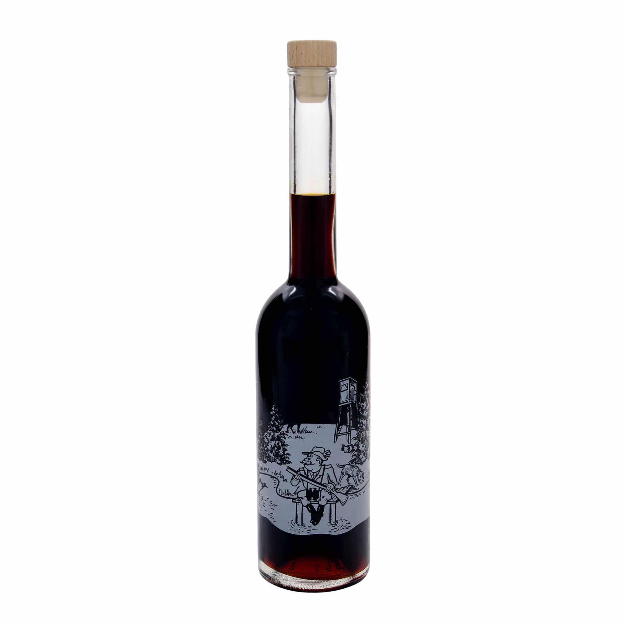 500 ml lasipullo 'Opera', kuvio: Metsästäjä, suuaukko: korkki