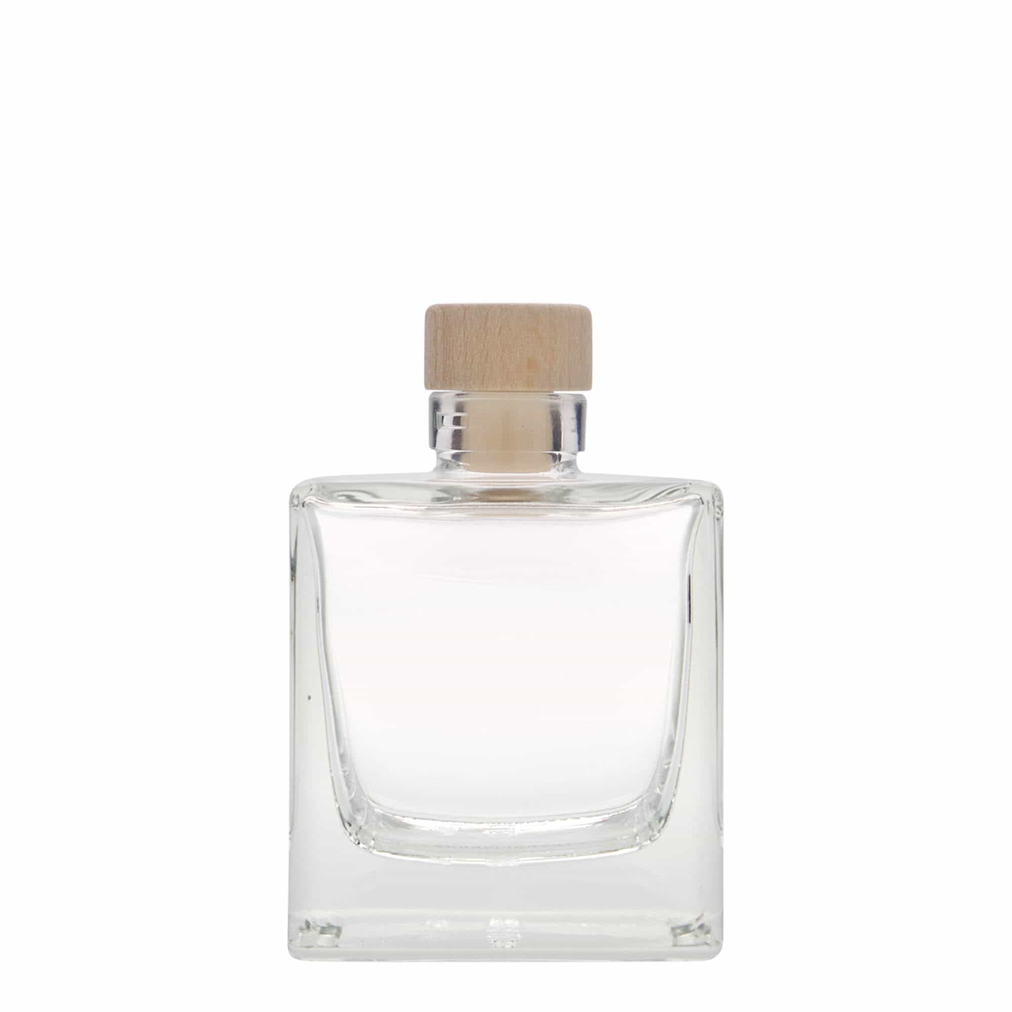 200 ml lasipullo 'Cube', neliö, suu: korkki