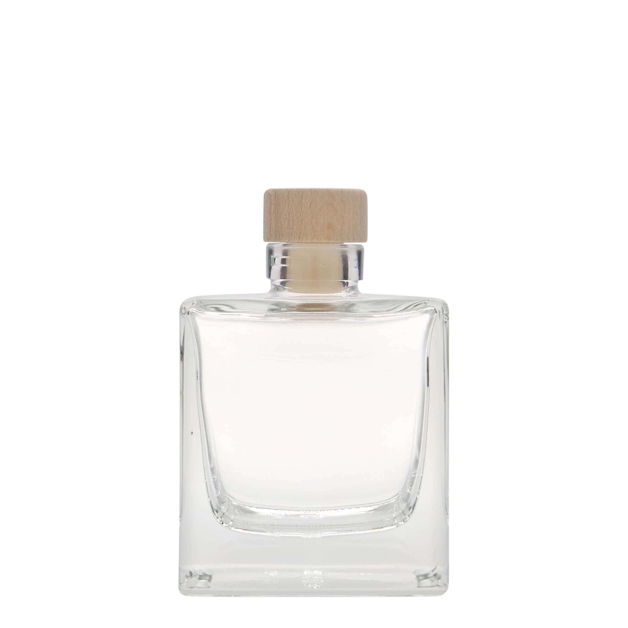 200 ml lasipullo 'Cube', neliö, suuaukko: korkki