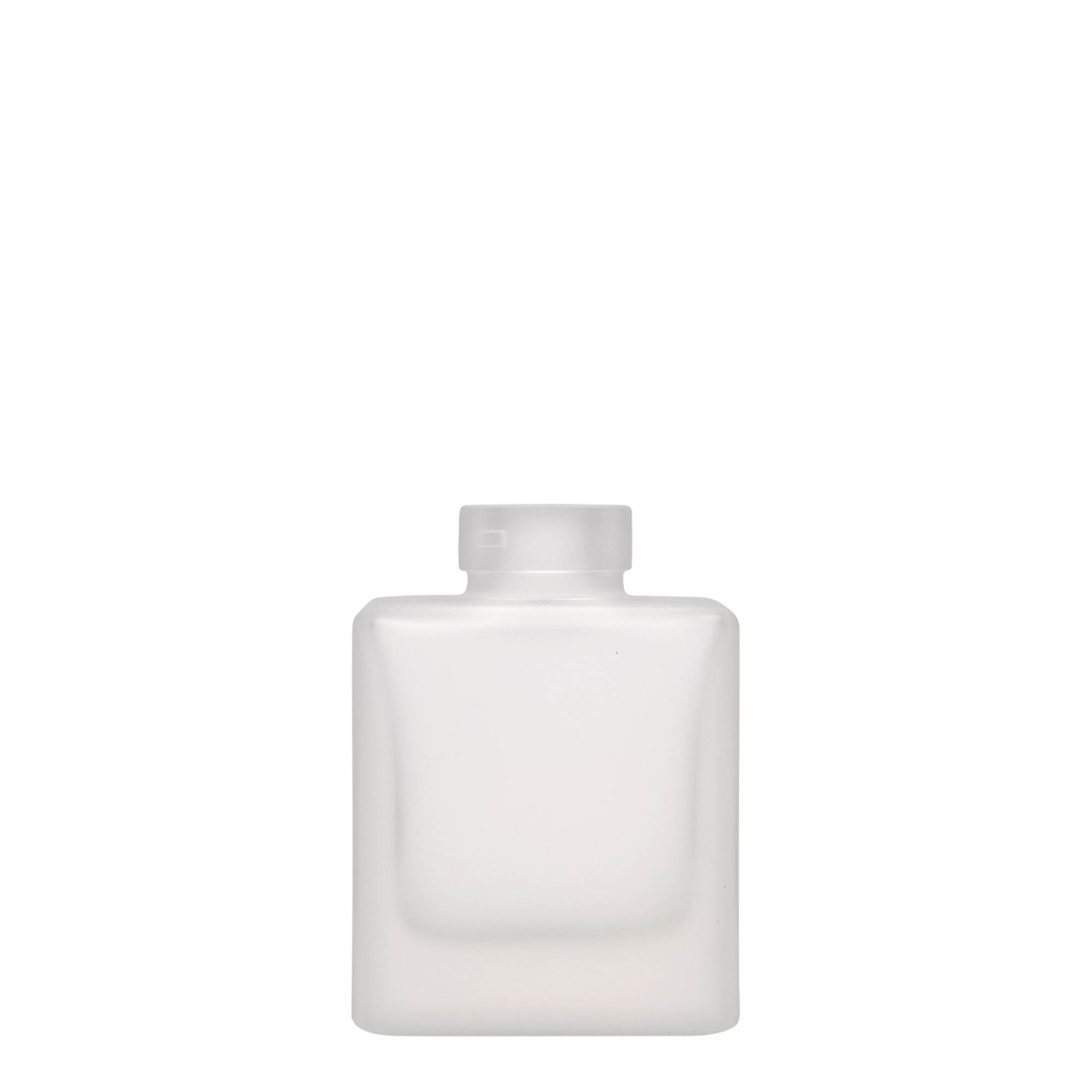 100 ml lasipullo 'Cube', neliömäinen, huurrettu, suuaukko: korkki 100 ml lasipullo 'Cube', neliömäinen, huurrettu, suuaukko: korkki