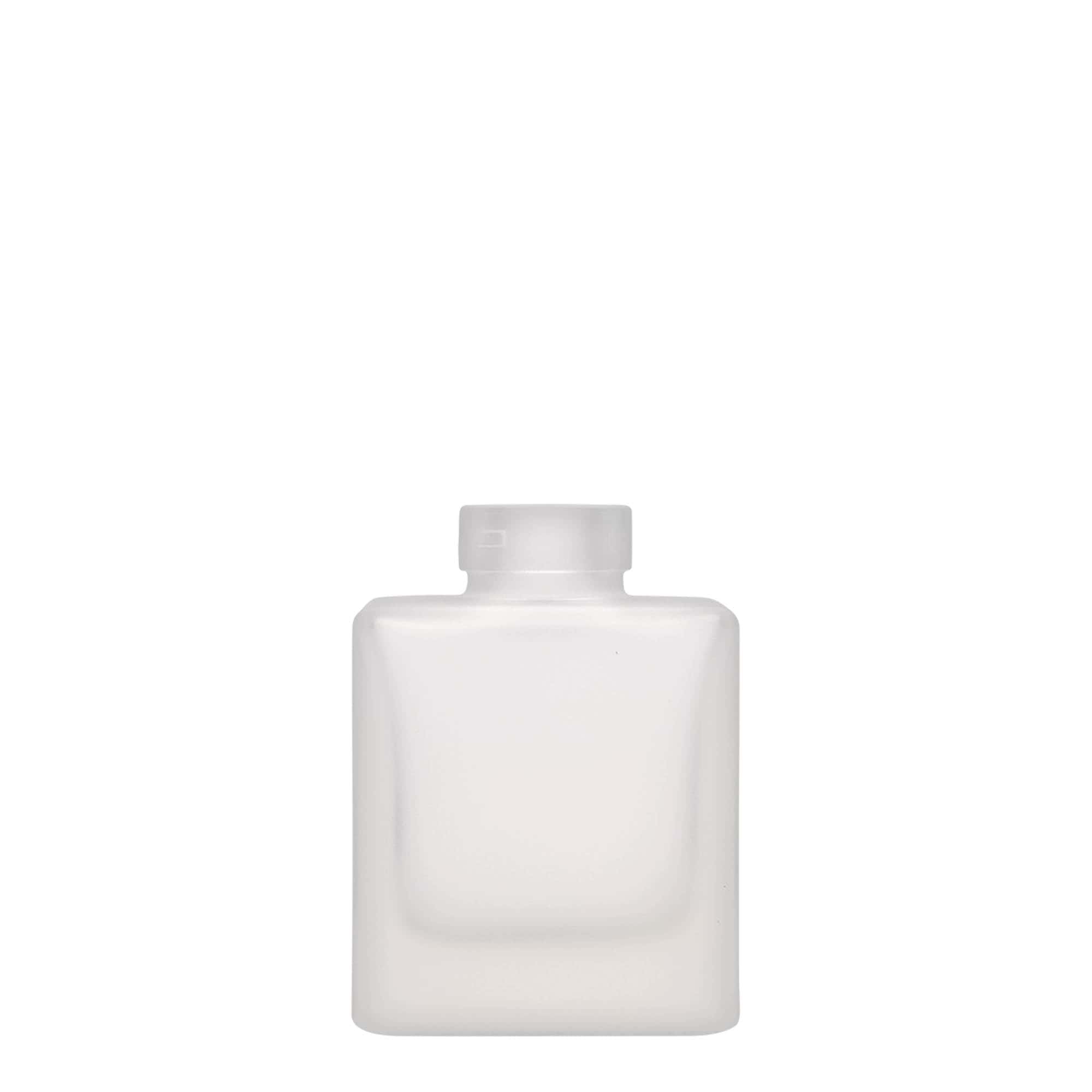 100 ml lasipullo 'Cube', neliömäinen, huurrettu, suuaukko: korkki