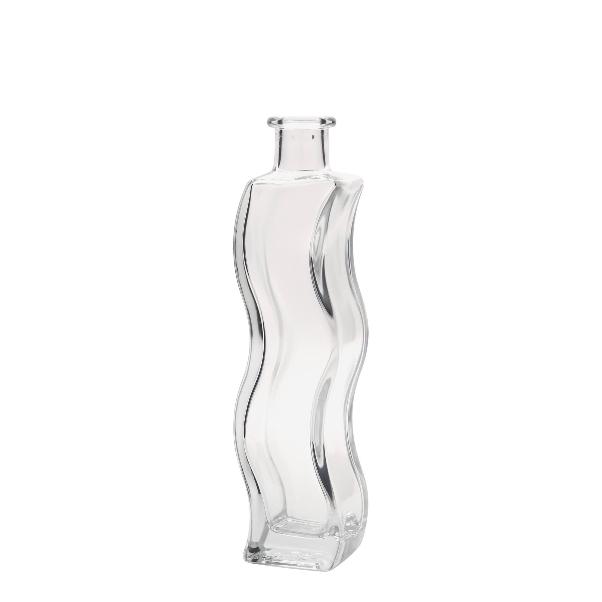200 ml lasipullo 'Aallot', neliö, suu: korkki
