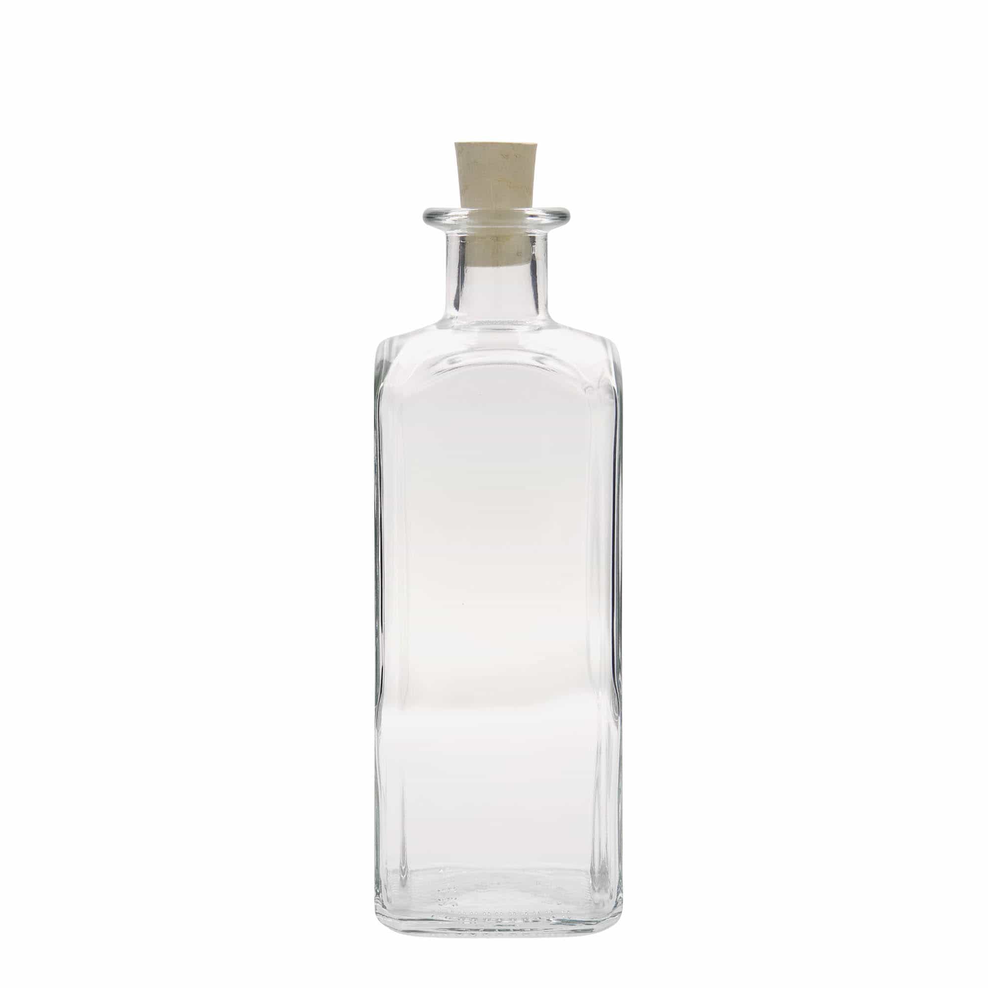 500 ml apteekkarin lasipullo Carré, neliö, suu: korkki