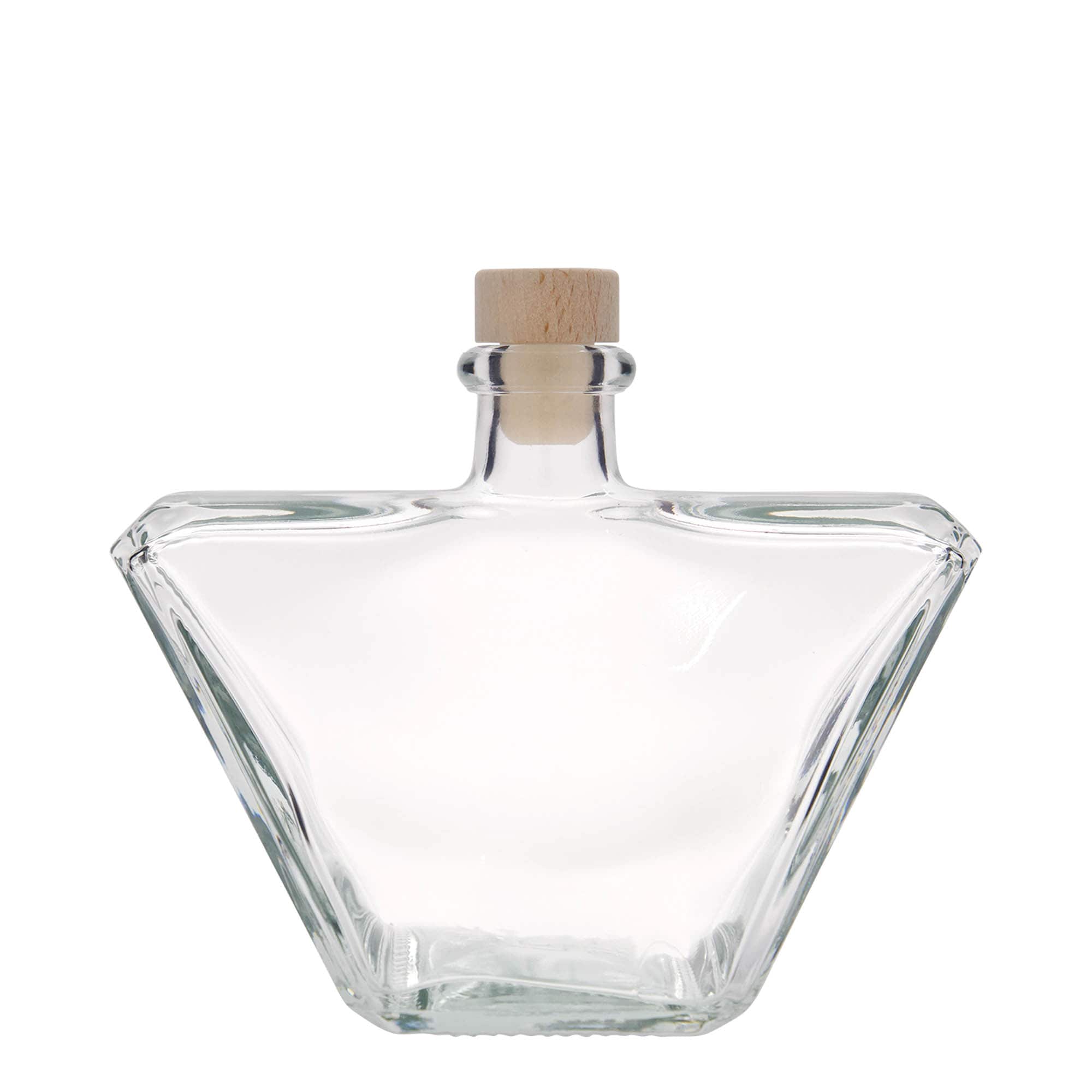 500 ml lasipullo 'Charly', nelikulm., suu: korkki