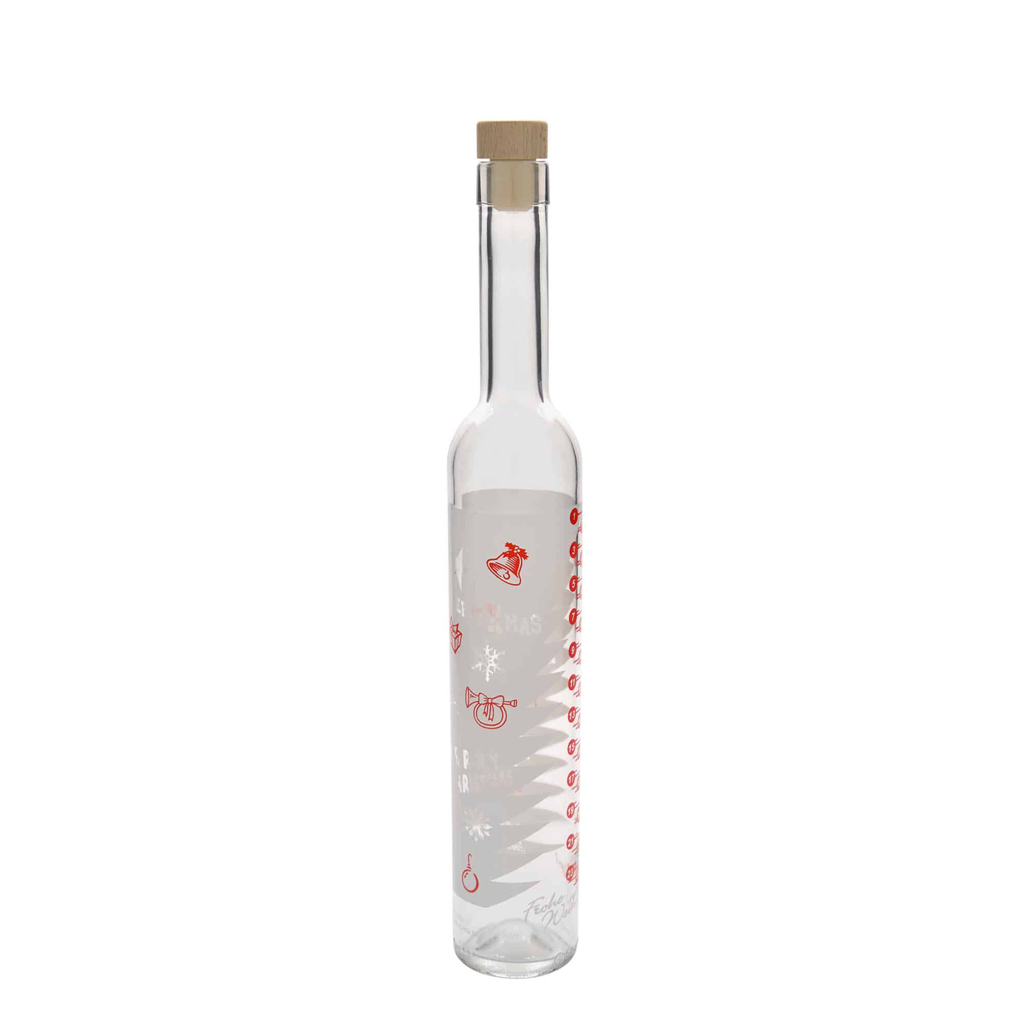 500 ml lasipullo Maximo painettu 'Adventskalender', suu: korkki
