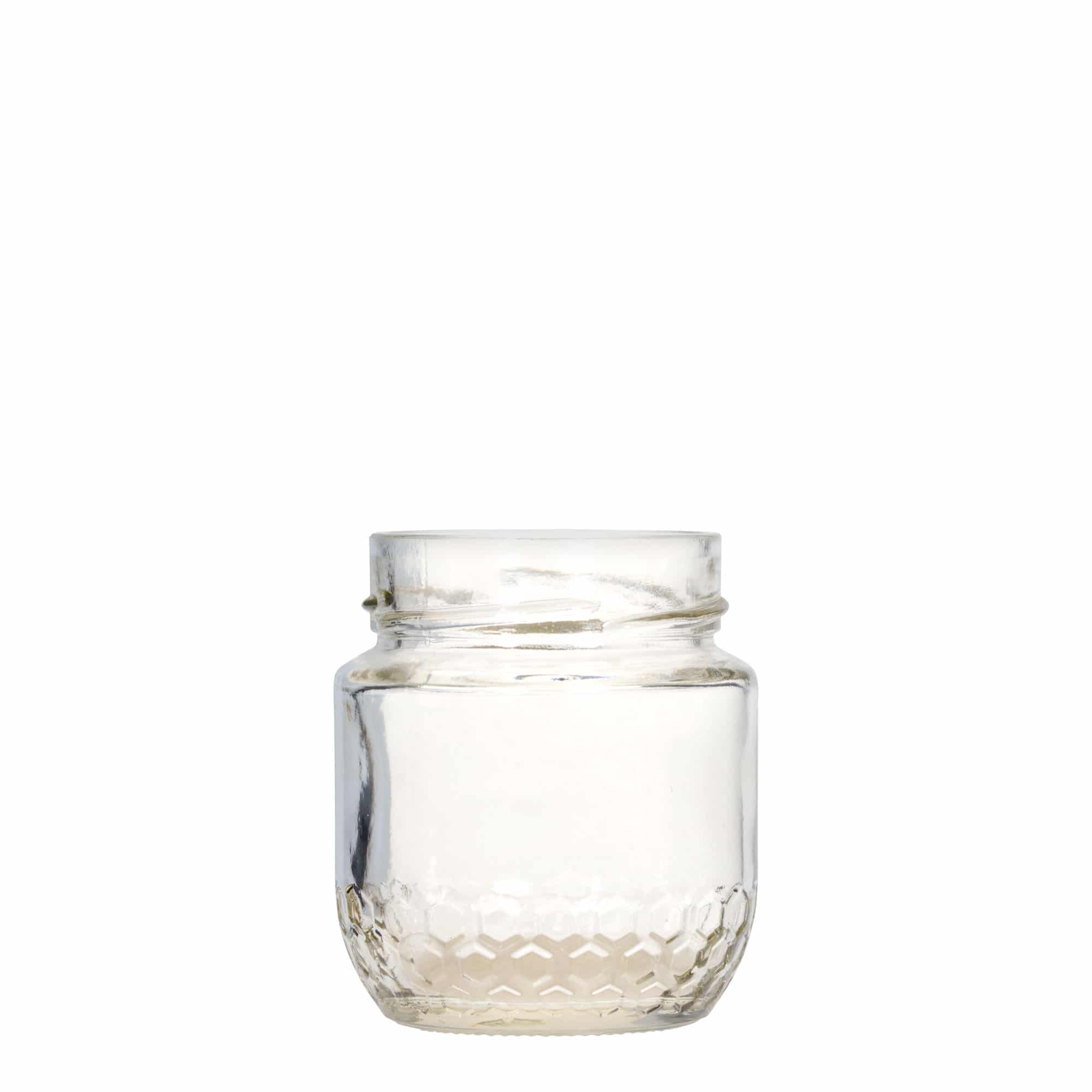 212 ml hunajapurkki ”Maja”, suuaukon tyyppi: Deep-Twist-off (DTO 63)